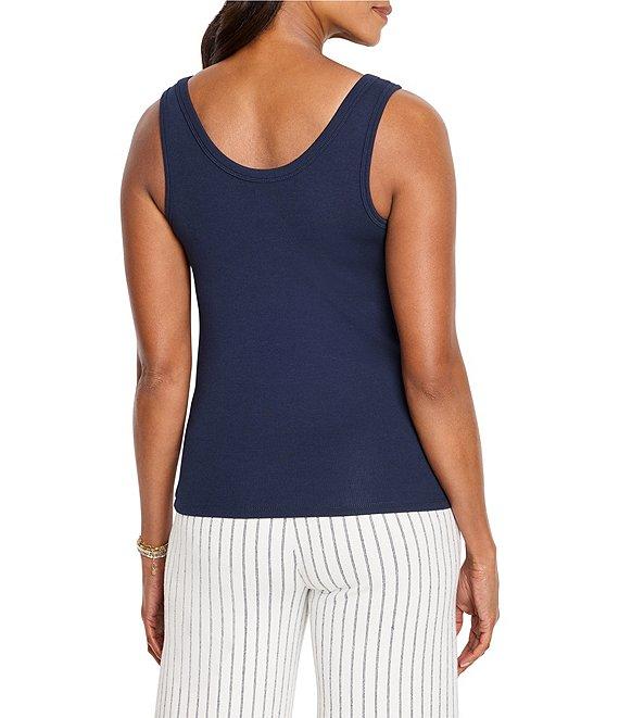 NIC + ZOE Shimmer Trimmed Scoop Neck Sleeveless Tank Product Image