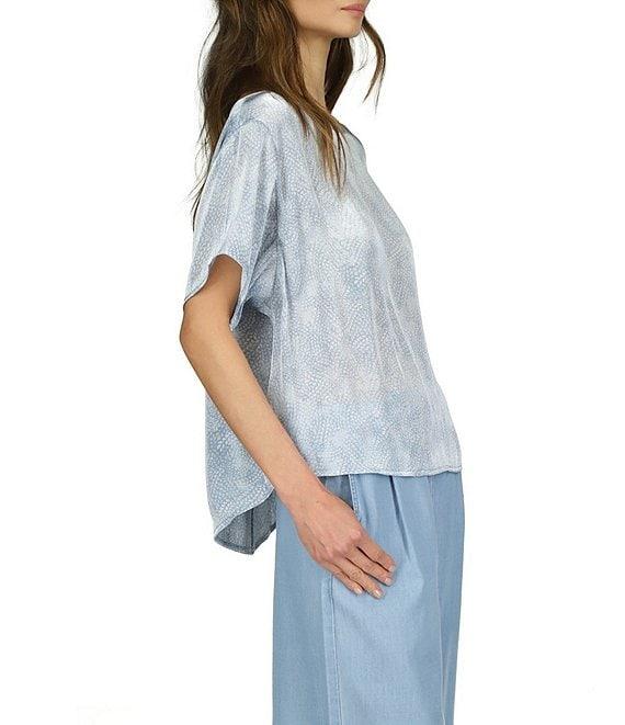 Michael Kors Printed Boat Neck Short Sleeve Top Product Image