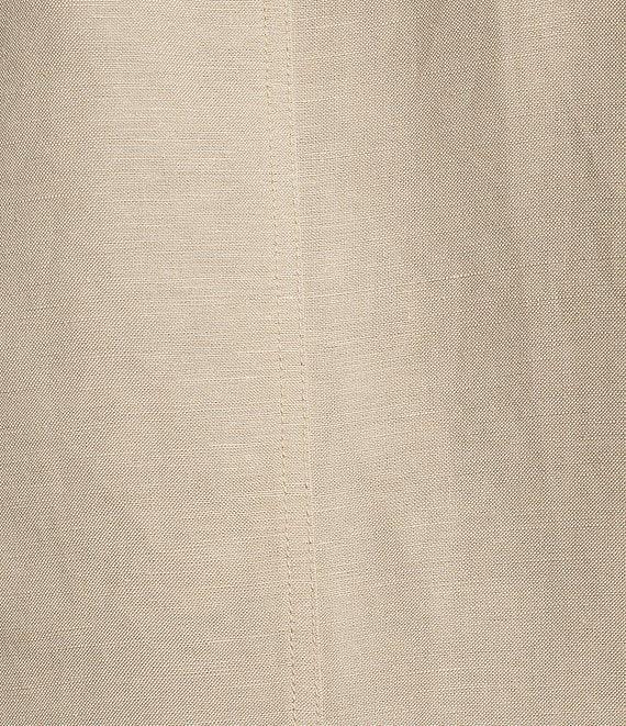 Kasper Linen Blend Notch Collar 3/4 Sleeve Open Seam Jacket Product Image