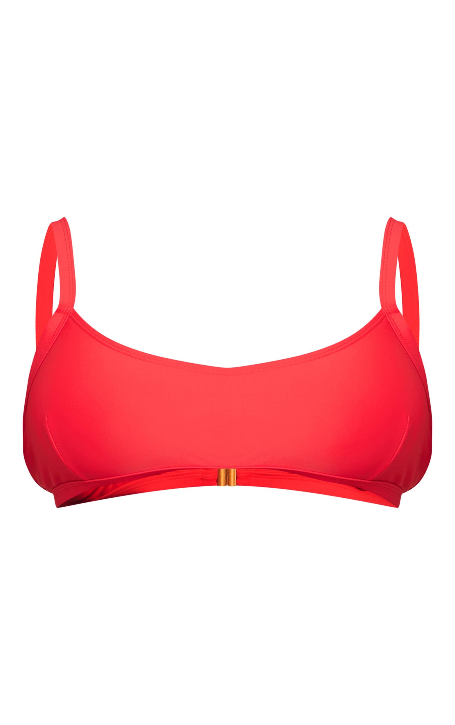 Plus Red Scoop Bikini Top Product Image