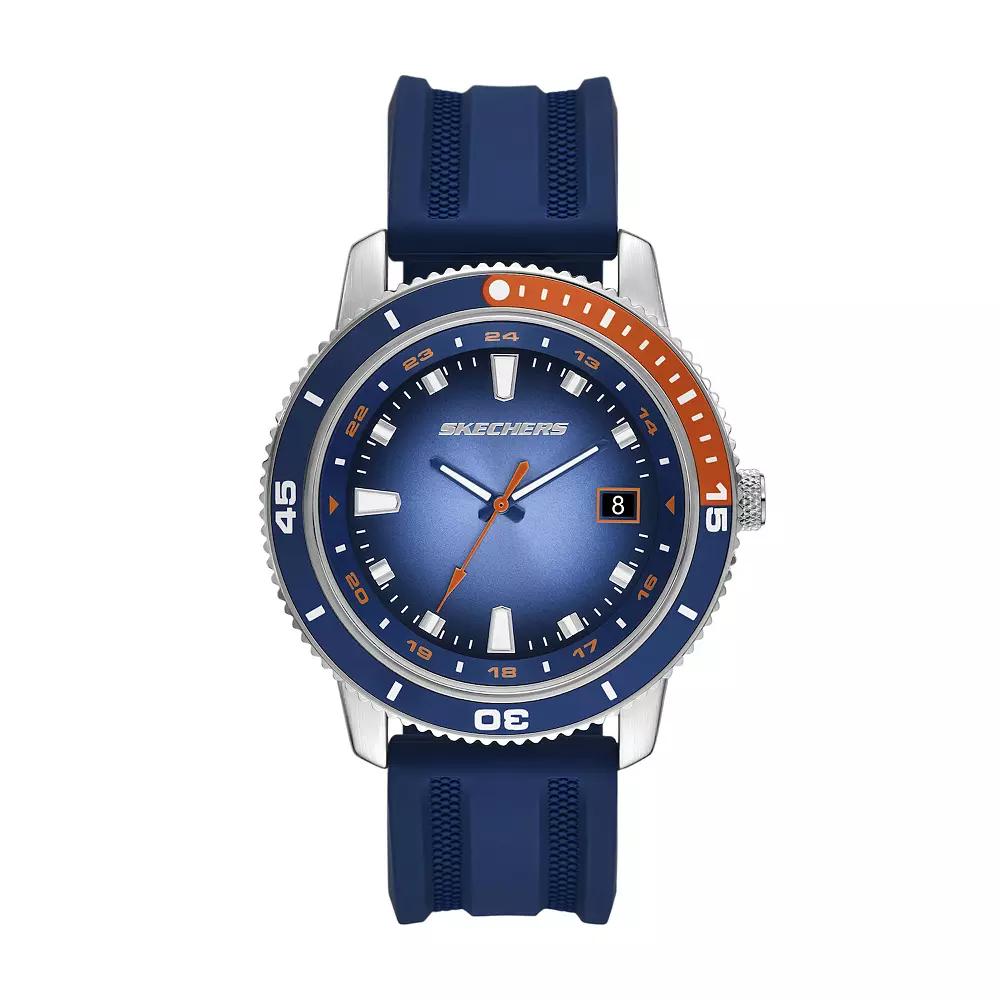 Skechers® Lachman Men's Silicone Watch, Size: 46MM, Blue Product Image