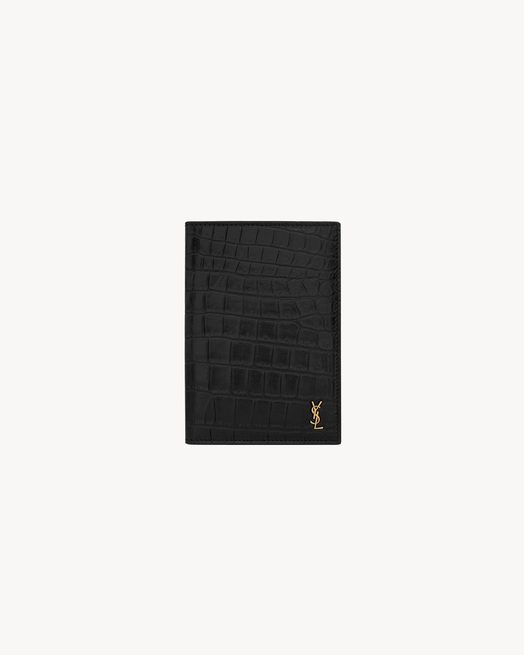 SAINT LAURENT PARIS PASSPORT CASE IN shiny leather Product Image