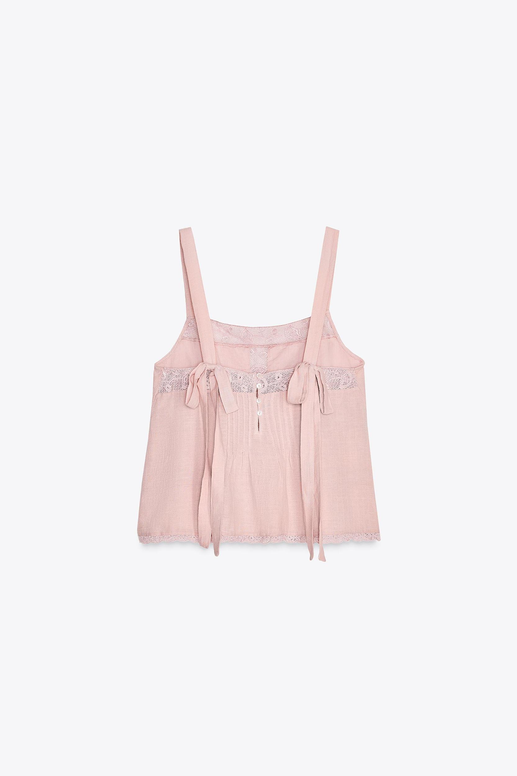 EMBROIDERED STRAPPY CHIFFON TOP Product Image