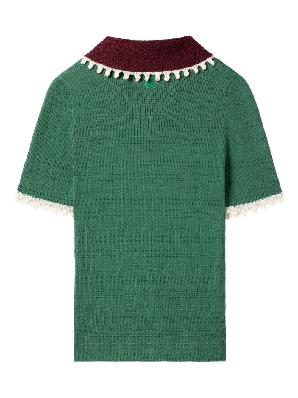 scallop-trimmed polo shirt Product Image