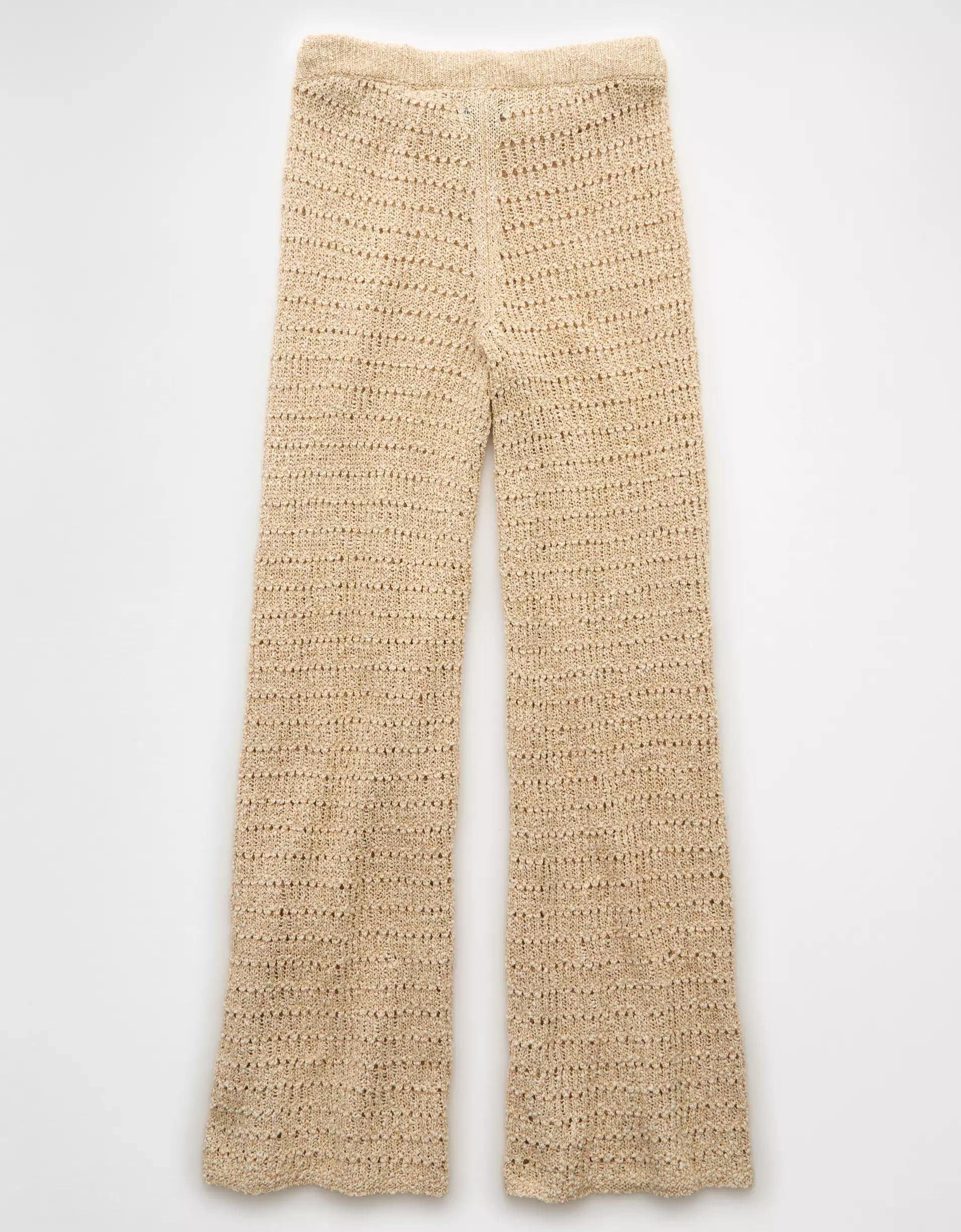 AE High-Waisted Flare Crochet Pant Product Image