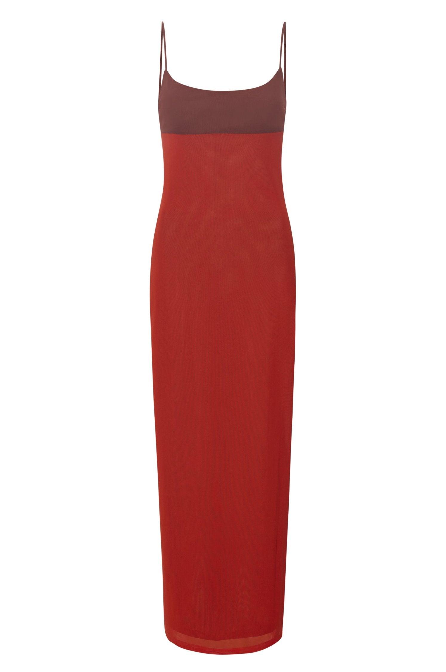 THAIS DRESS - RED AND PLUM Product Image