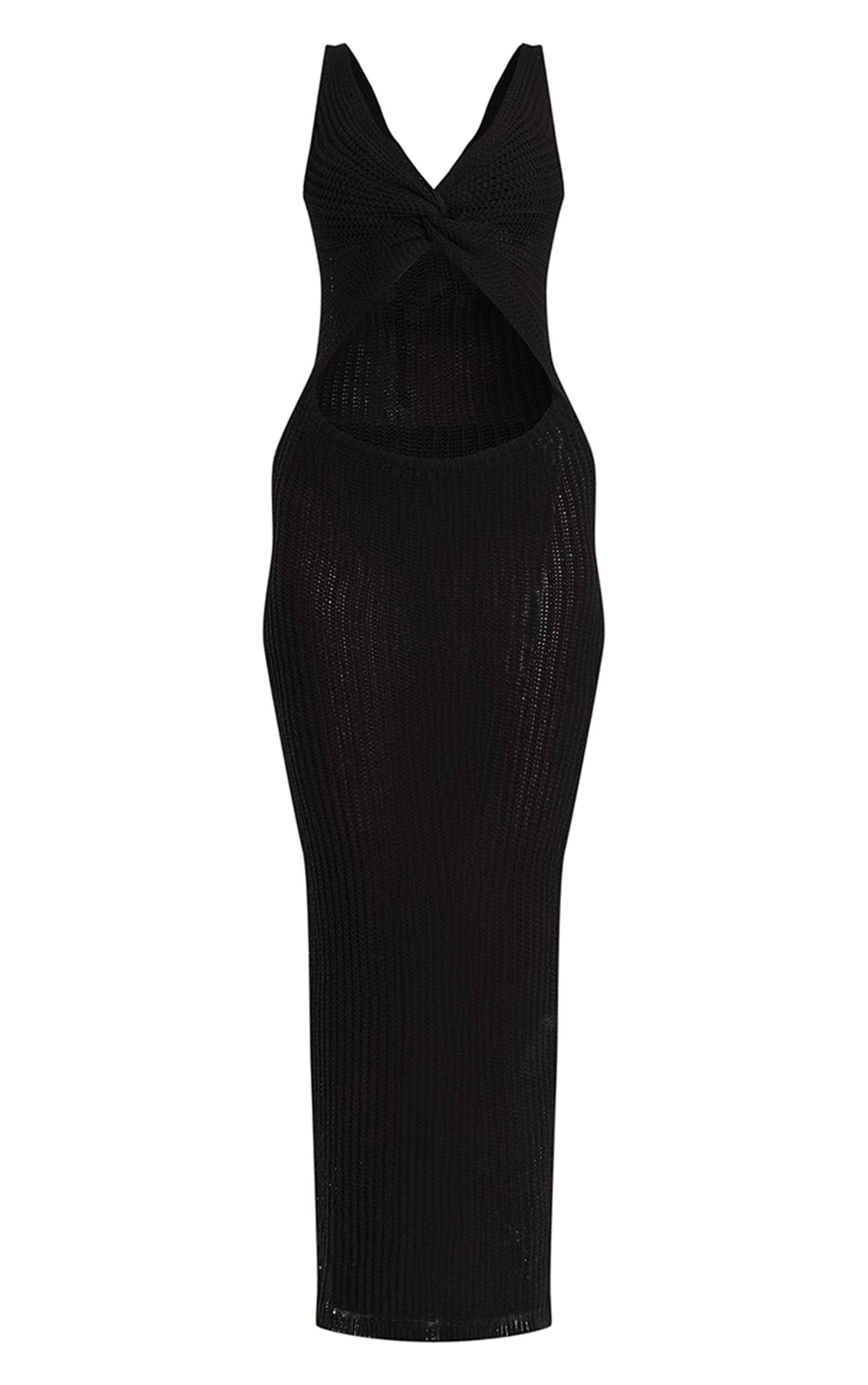 Delia Crepe Maxi Dress - Black Product Image