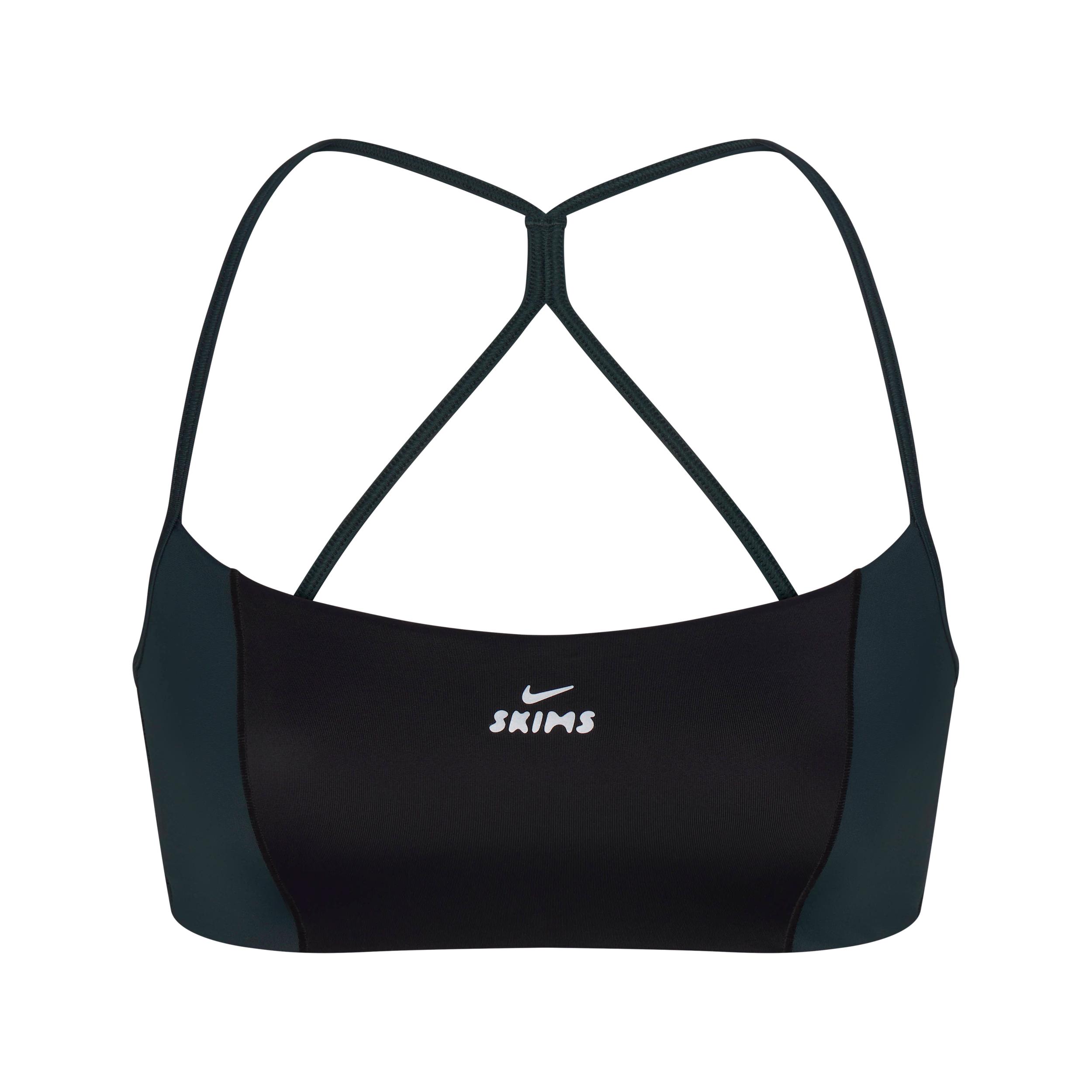 Nike Womens SKIMS Shine Padded 1/2-Sleeve Crop Top | BABRA9498W-OBT Product Image