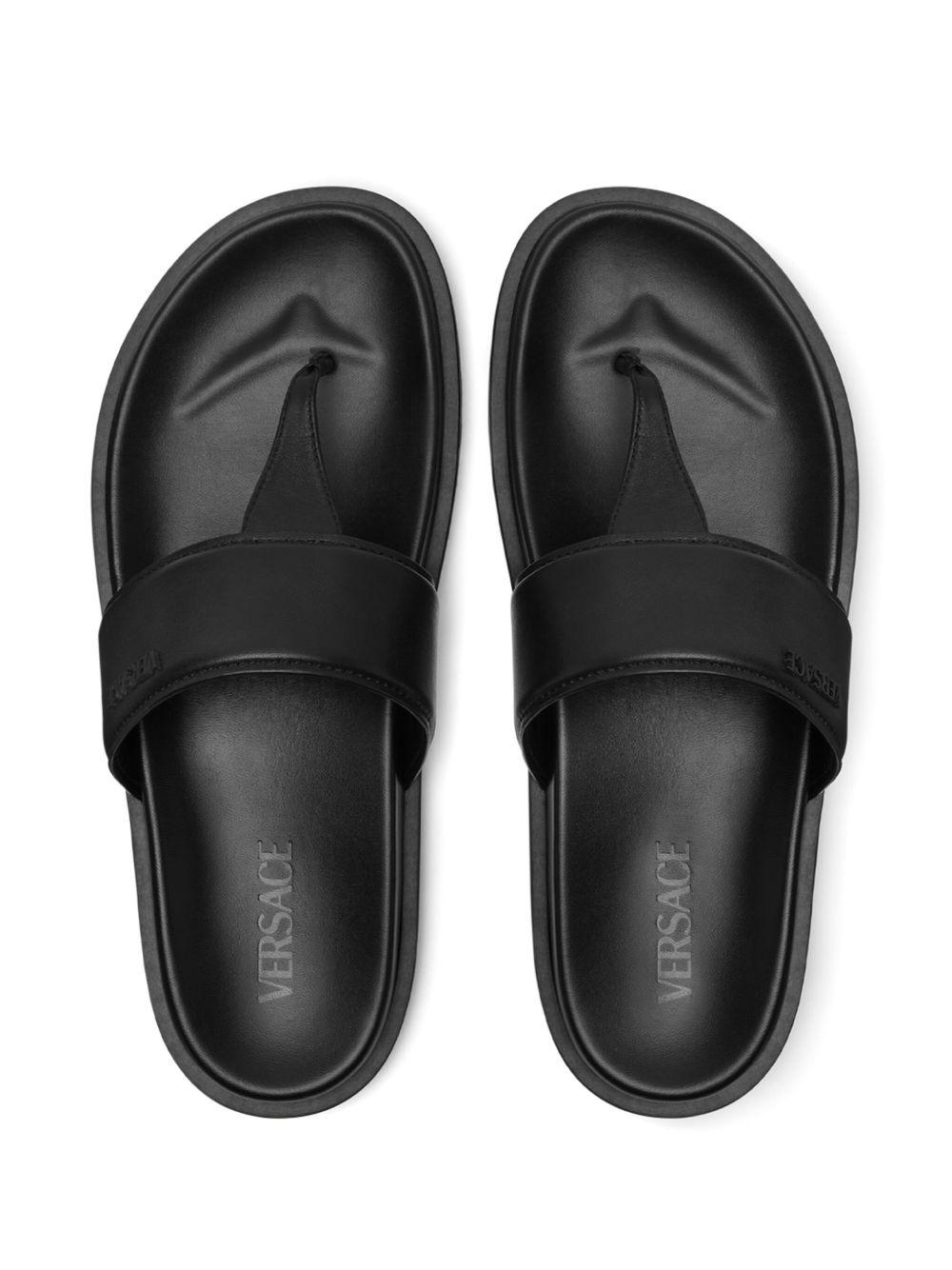 logo-embossed leather sandals Product Image