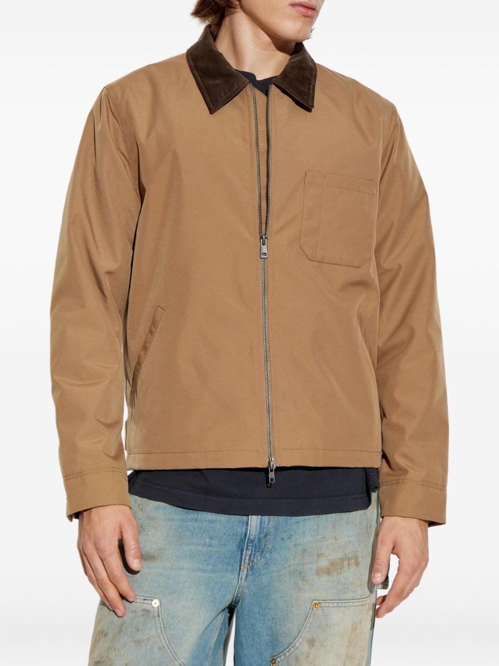 corduroy-collar zip-front jacket Product Image