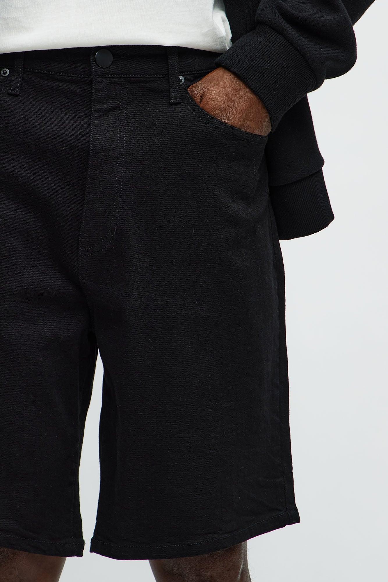 Mike Relaxed Denim Shorts - Black Product Image