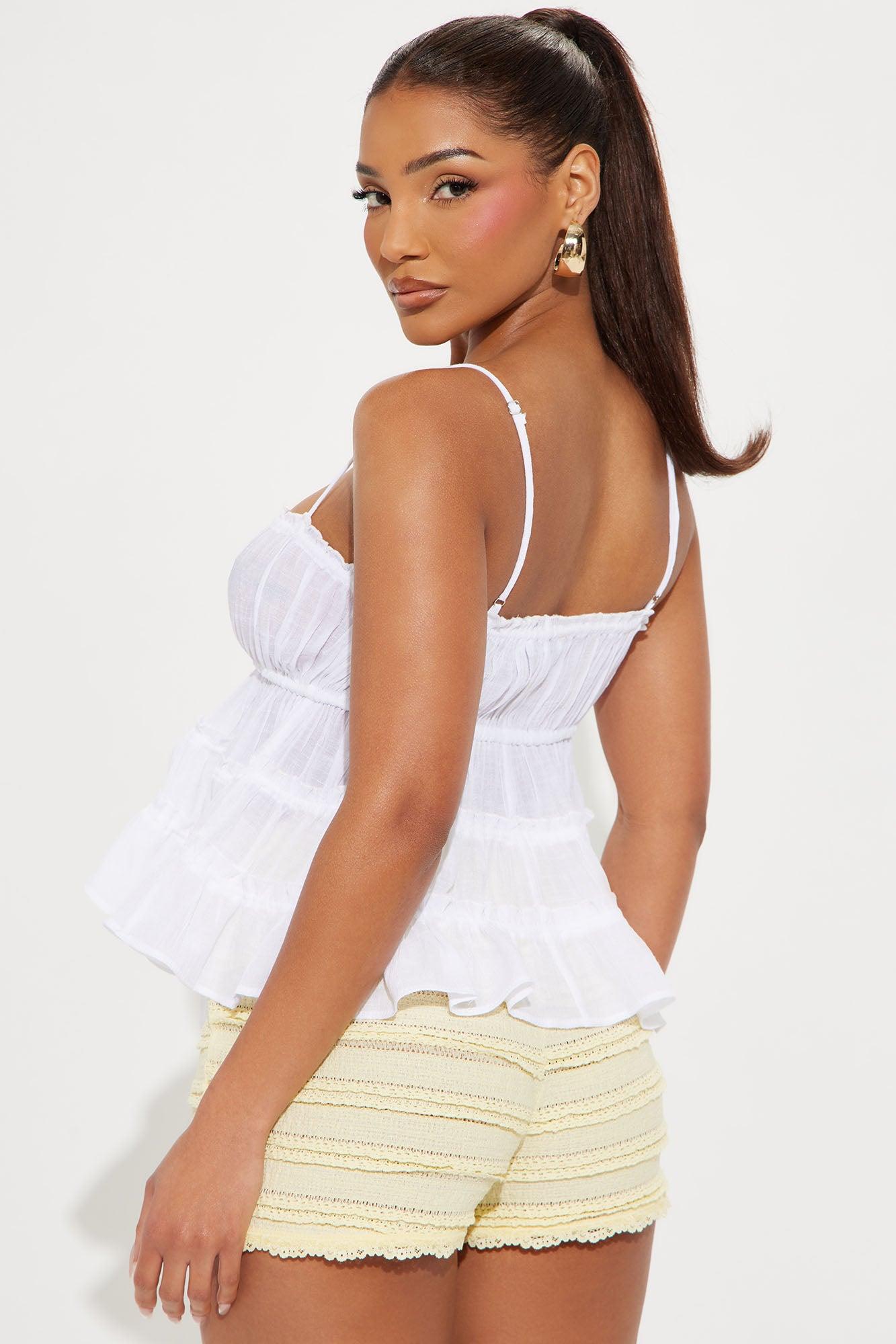 Griselda Babydoll Top - White Product Image