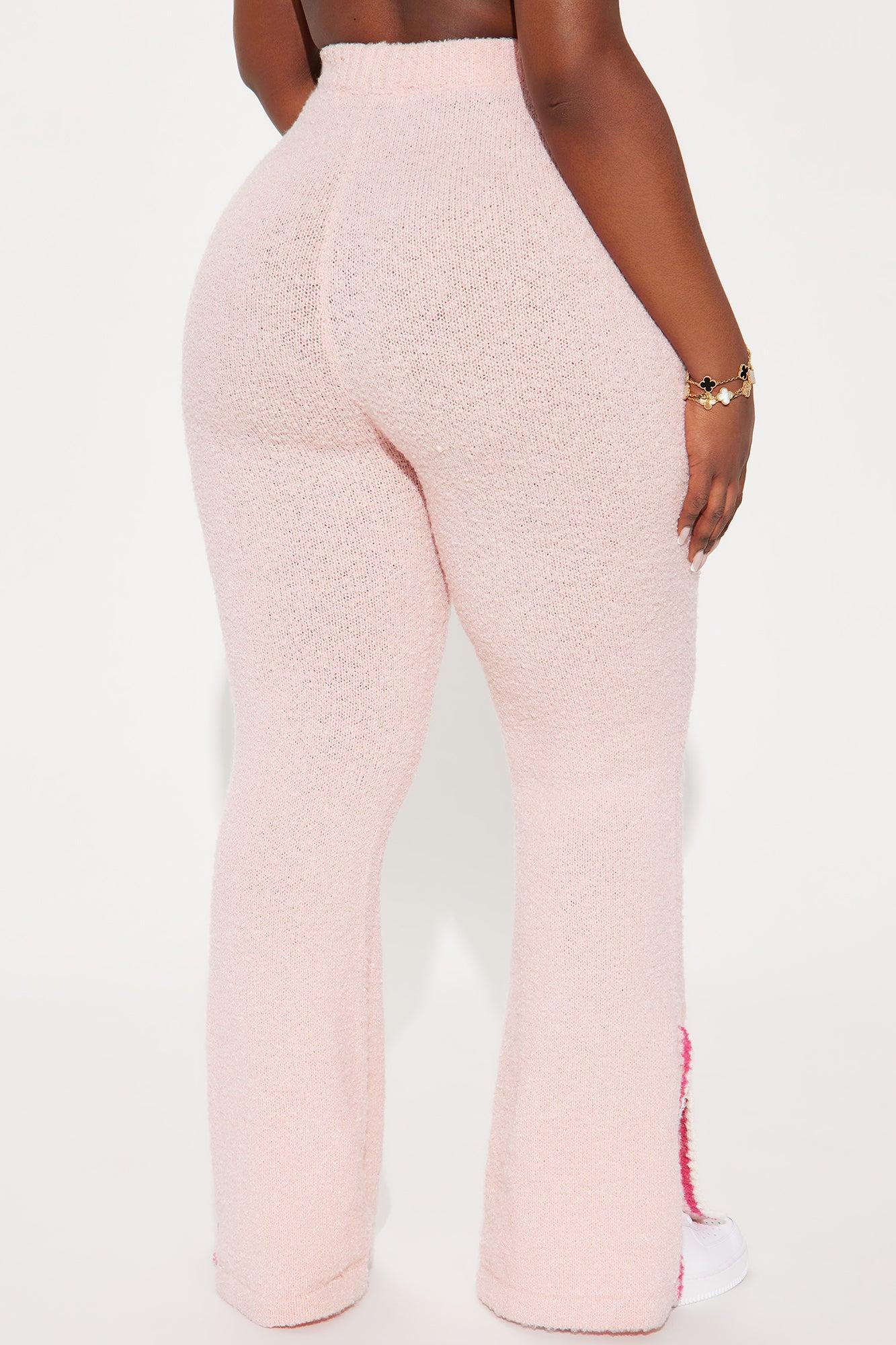 Playboy Rhinestone Cozy Wide Leg Pant - Pink Product Image