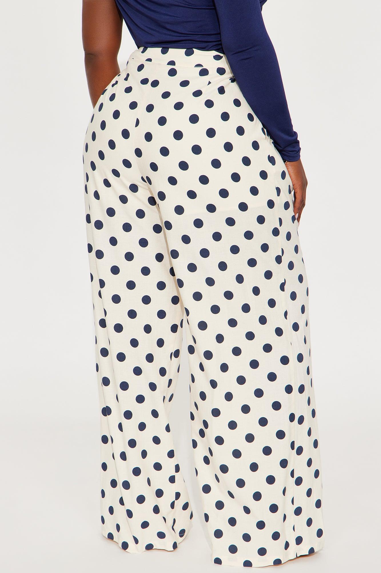 Keep It Casual Polka Dot Wide Leg Pant - Cream/combo Female Product Image