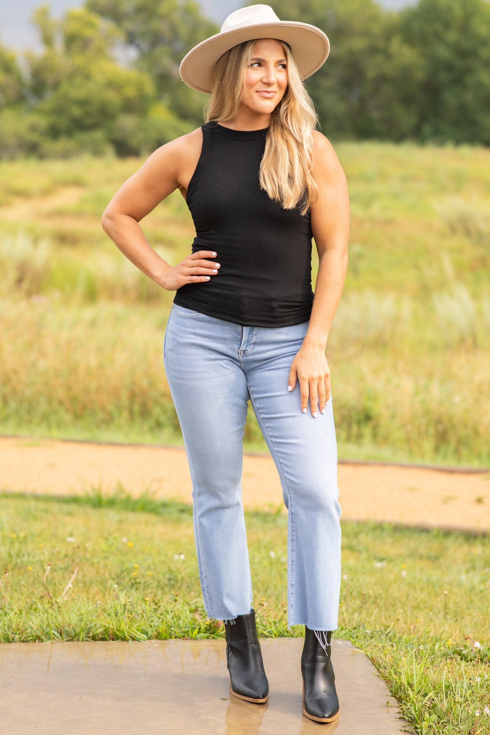 Ribbed Halter Knit Tank Top Product Image