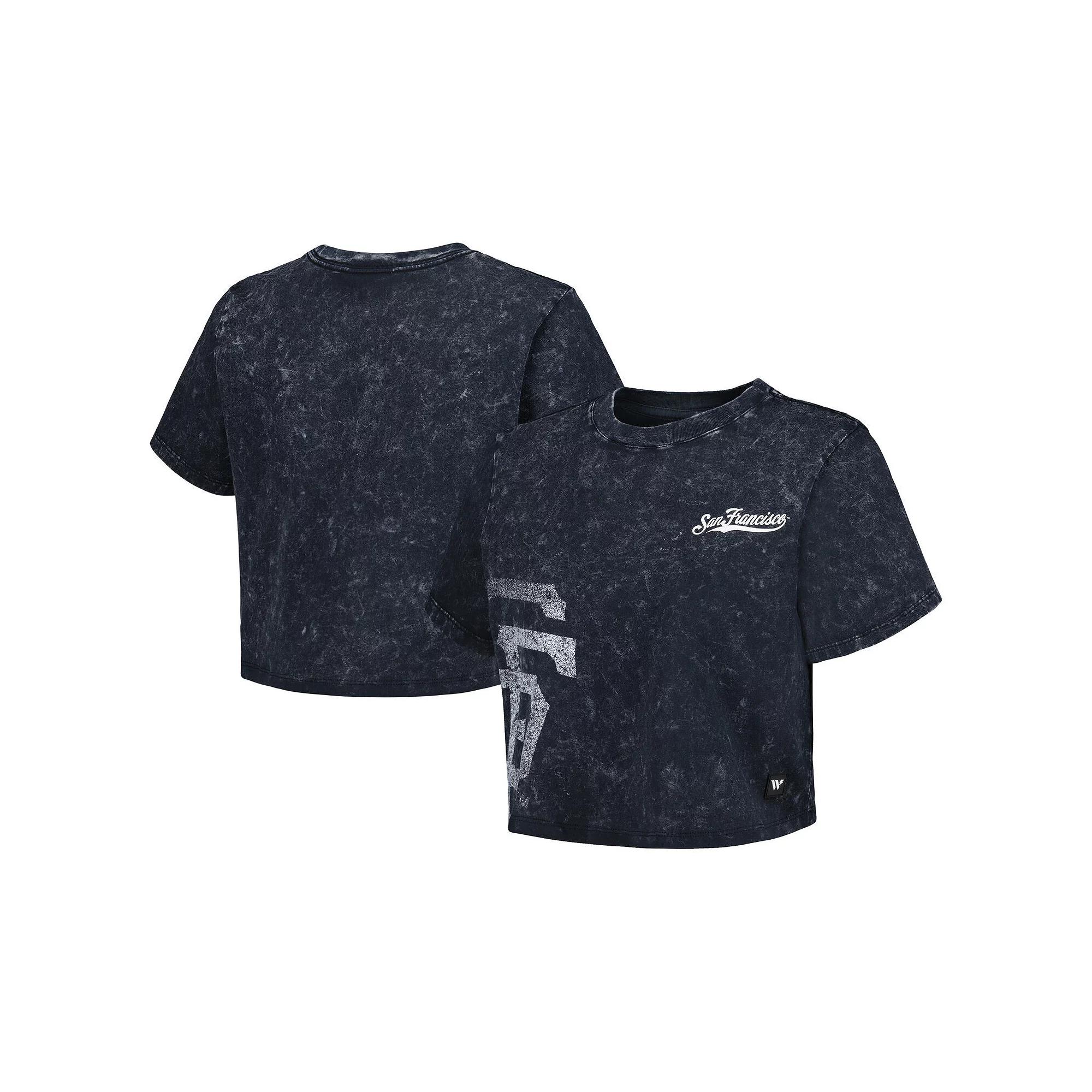 Women's The Wild Collective Black San Francisco Giants Cropped T-Shirt, Size: Large Product Image