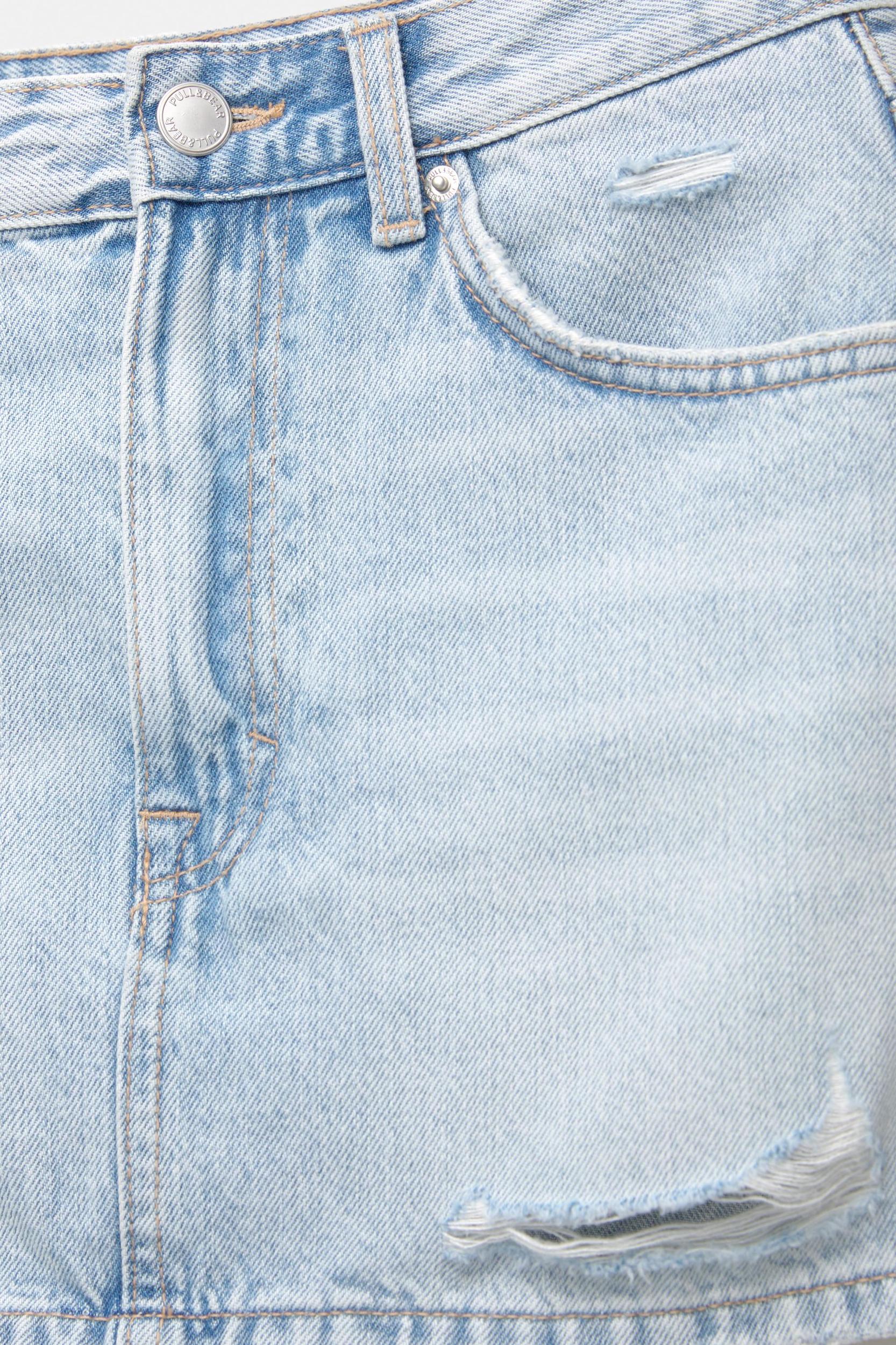 Ripped denim mini skirt Product Image