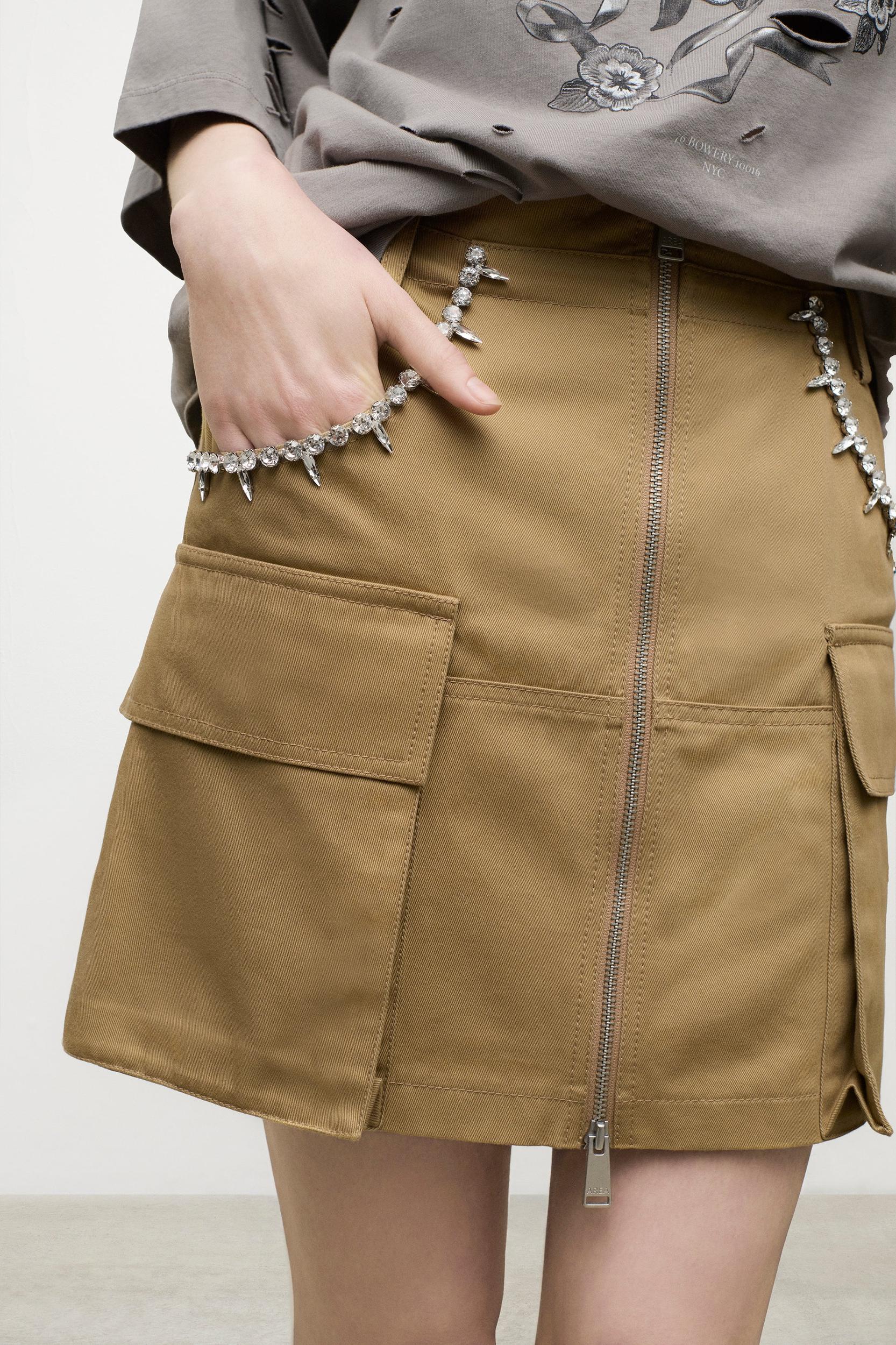 Crystal Pocket Cargo Mini Skirt Product Image
