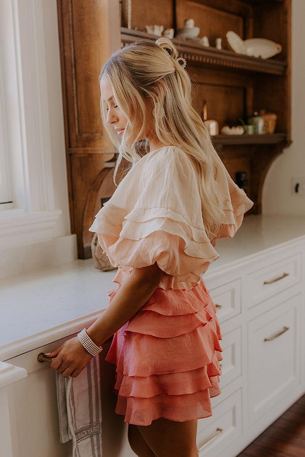 Love Song Tiered Mini Dress in Pink Product Image