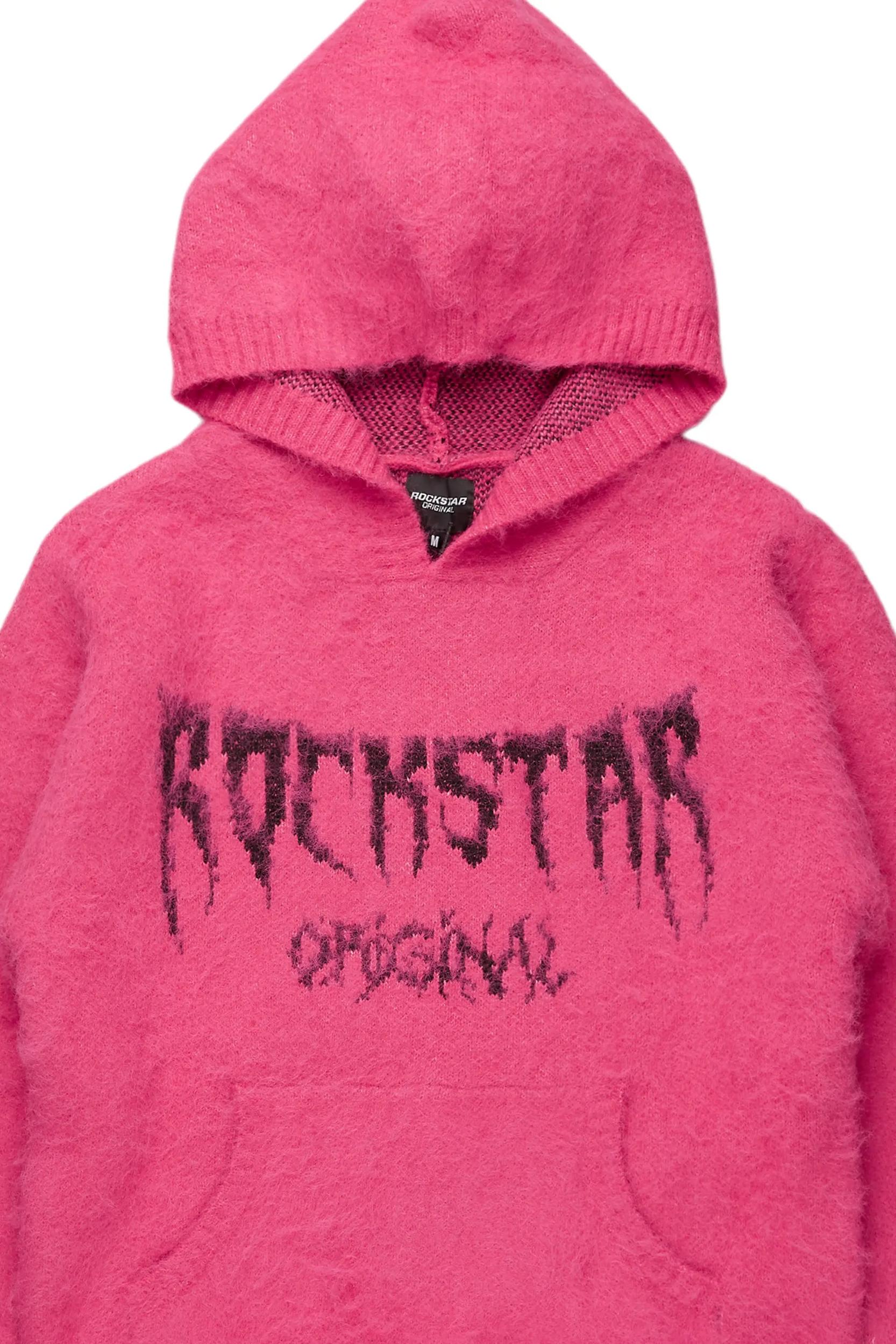 Andreas Pink Graphic Knit Hoodie Female Product Image