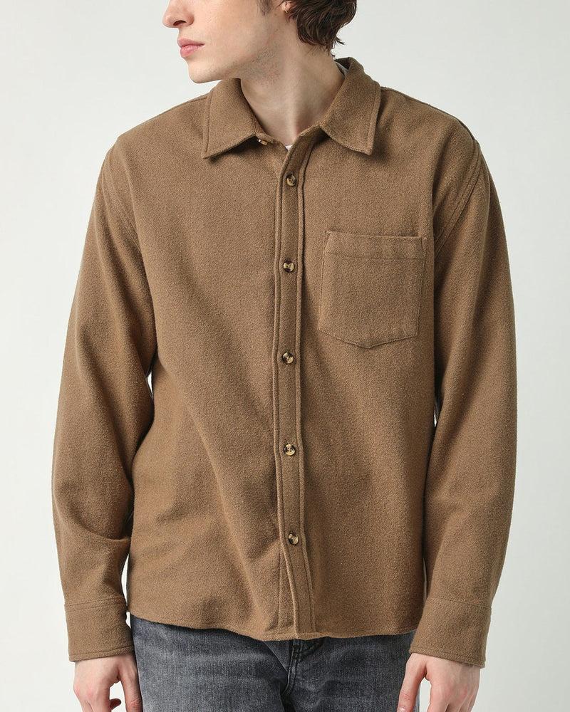 Brushed Flannel LS - Brown Product Image