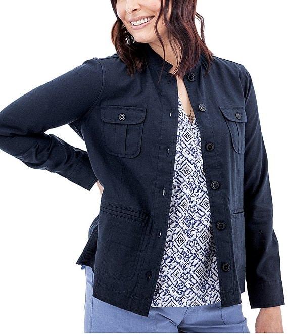 Aventura Temple Lightweight Utility Woven Button Front Jacket Product Image