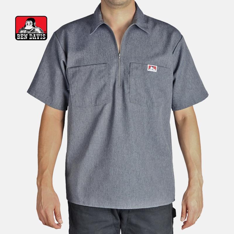 Ben Davis Short Sleeve Solid Half-Zip Shirt Male Product Image