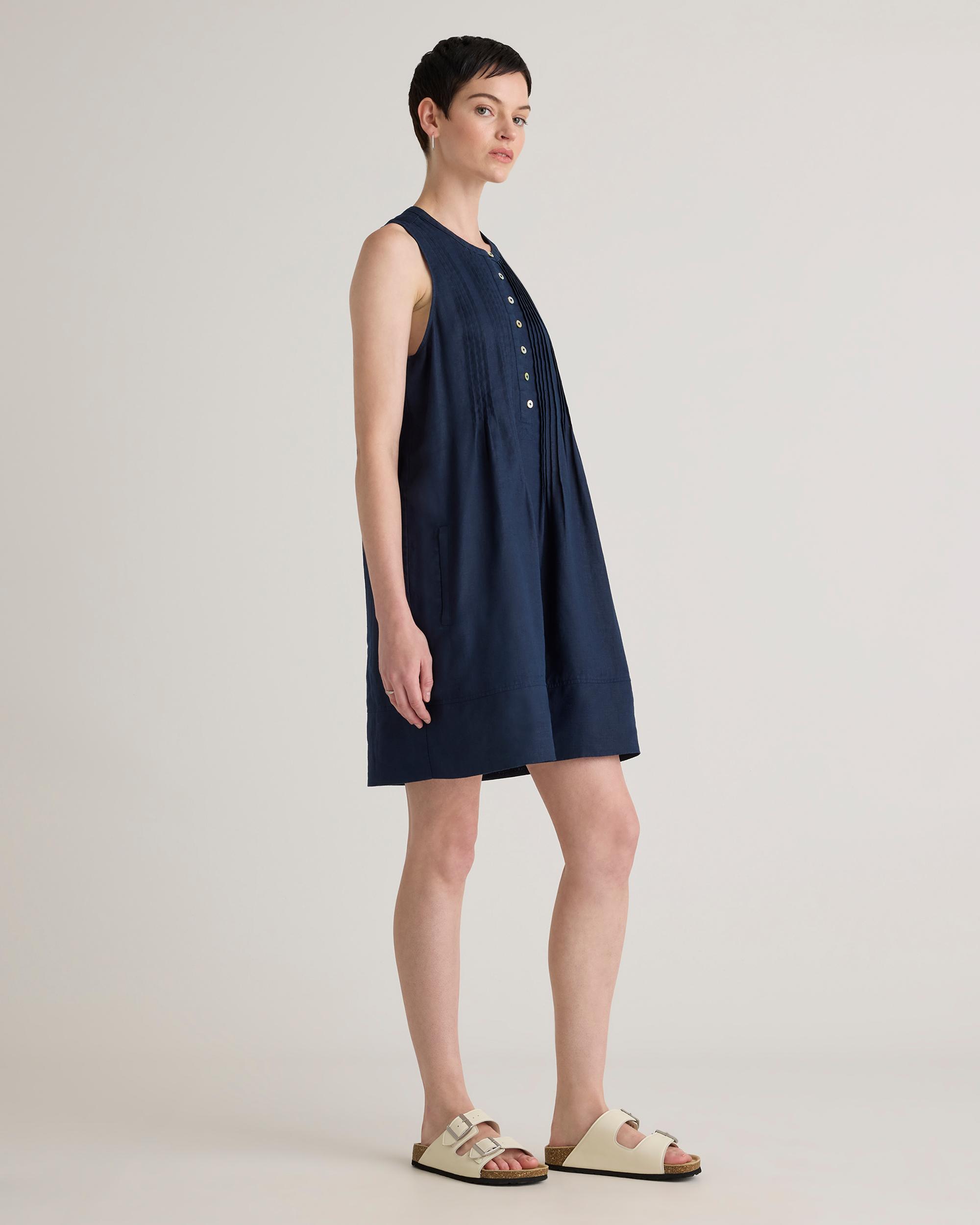 Quince | Women's 100% European Linen Sleeveless Swing Dress Product Image