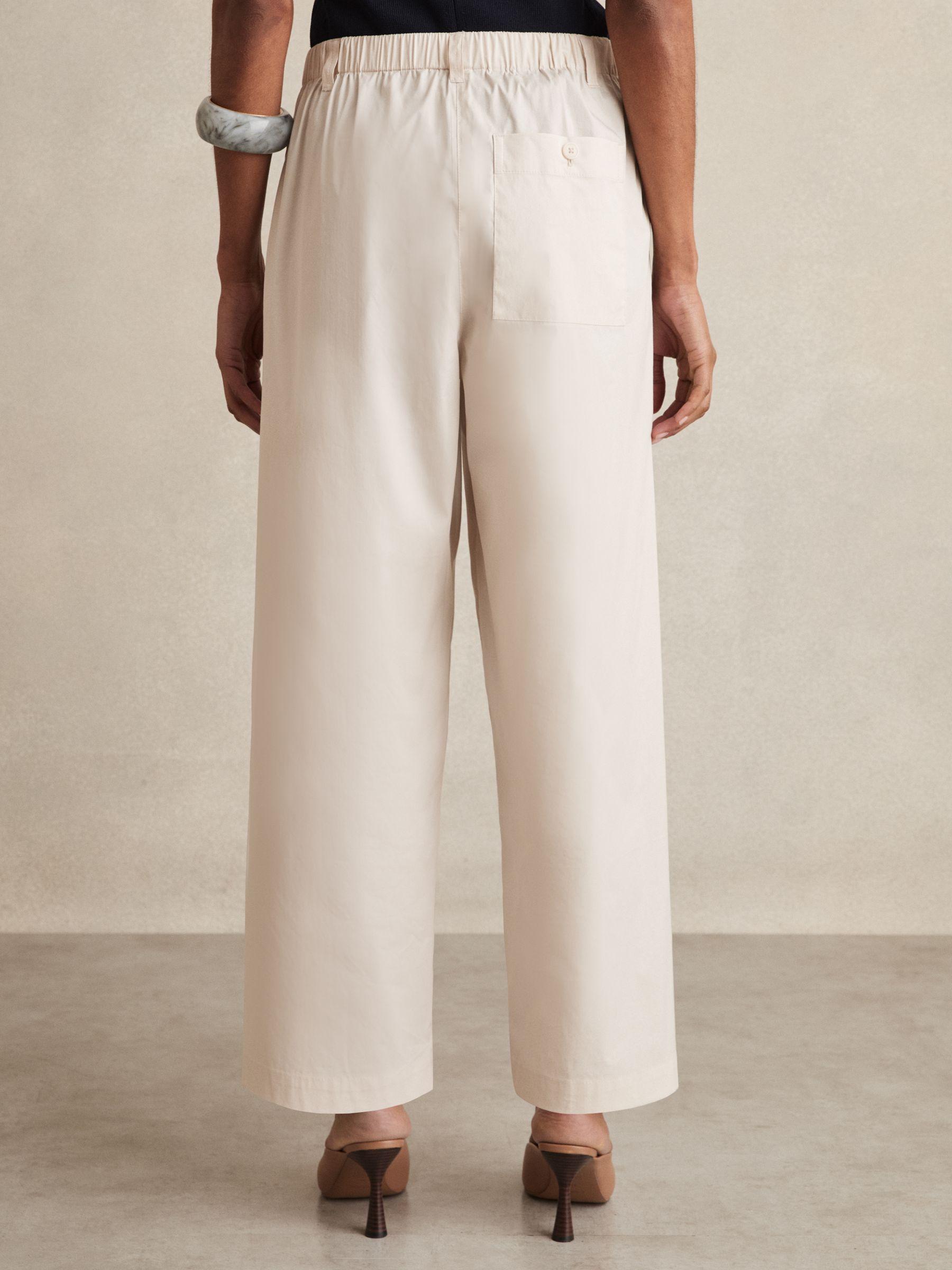 Cotton-Blend Straight-Leg Trousers in Stone Product Image