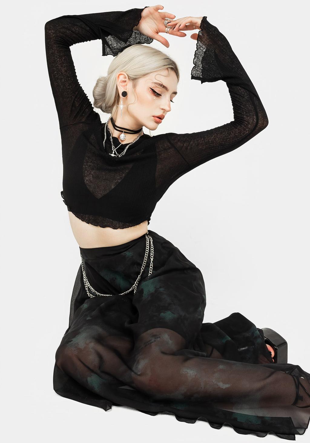 Cassia Jersey Mesh Crop Top Product Image