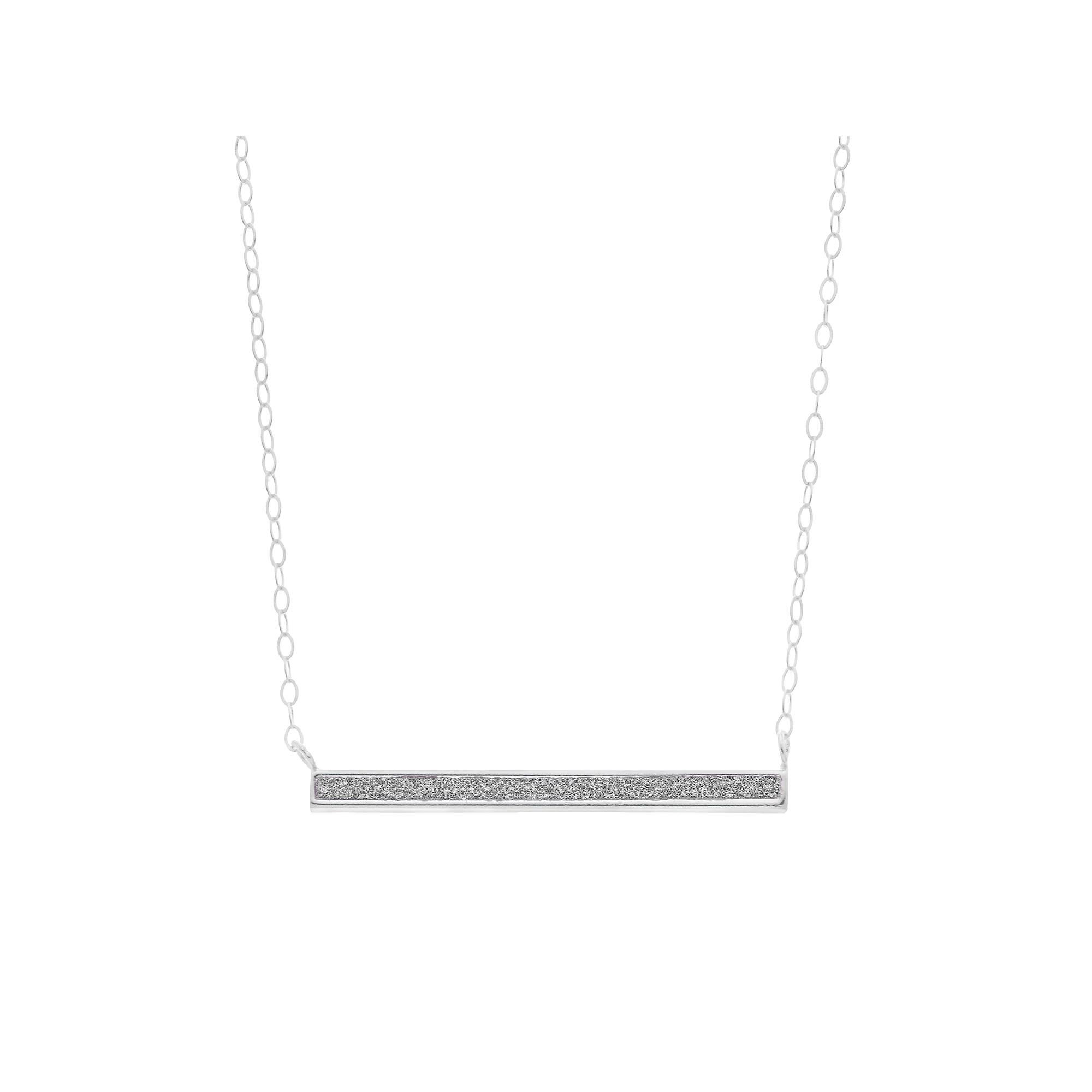Aleure Precioso Sterling Silver Glitter Bar Necklace, Women's, Size: 18", Sterling Silver Silver Product Image