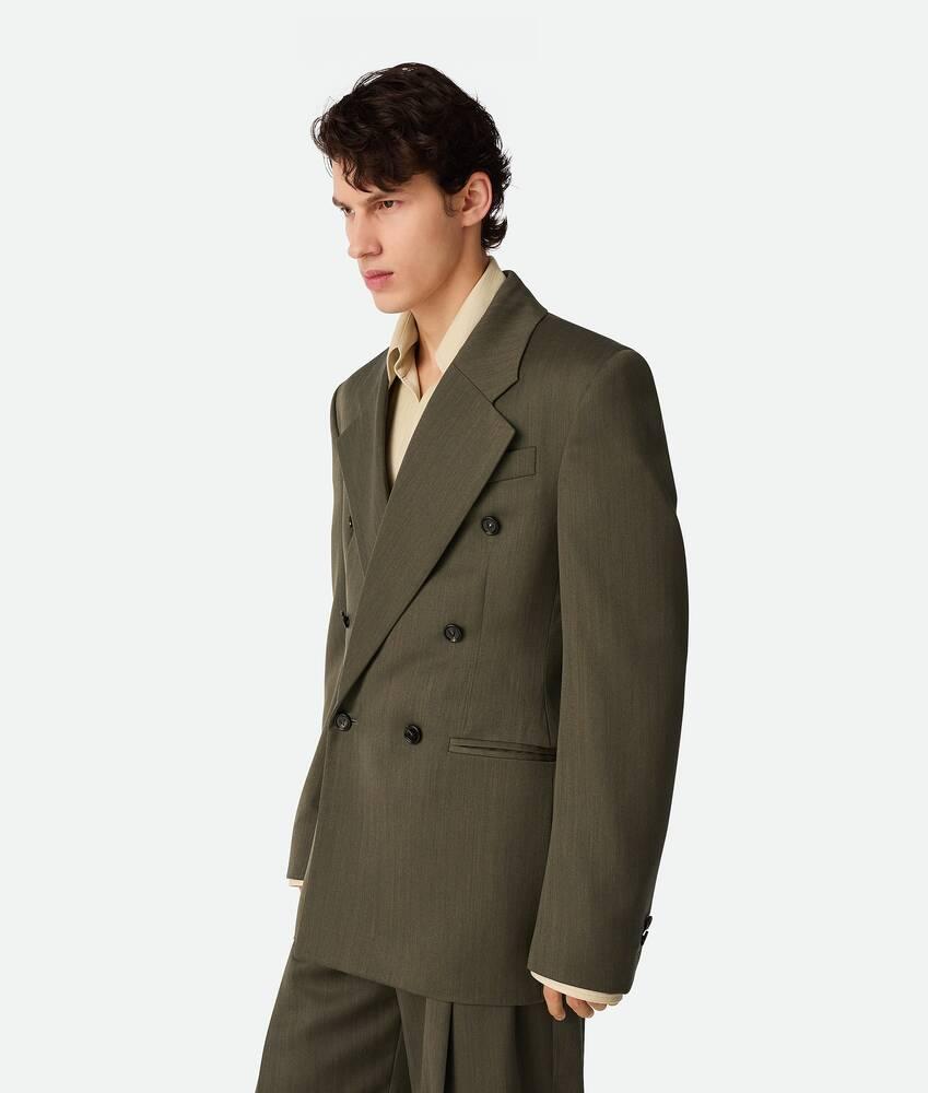 Men's Wool Subtle Chevron Jacket in Forest/caper melange Product Image
