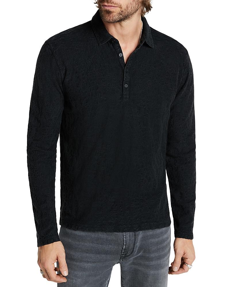 John Varvatos Adam Long Sleeved Jacquard Polo Product Image