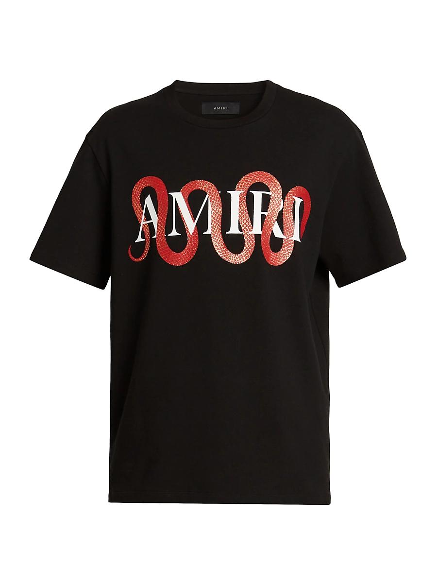 Mens Snake Cotton Crewneck T-Shirt Product Image