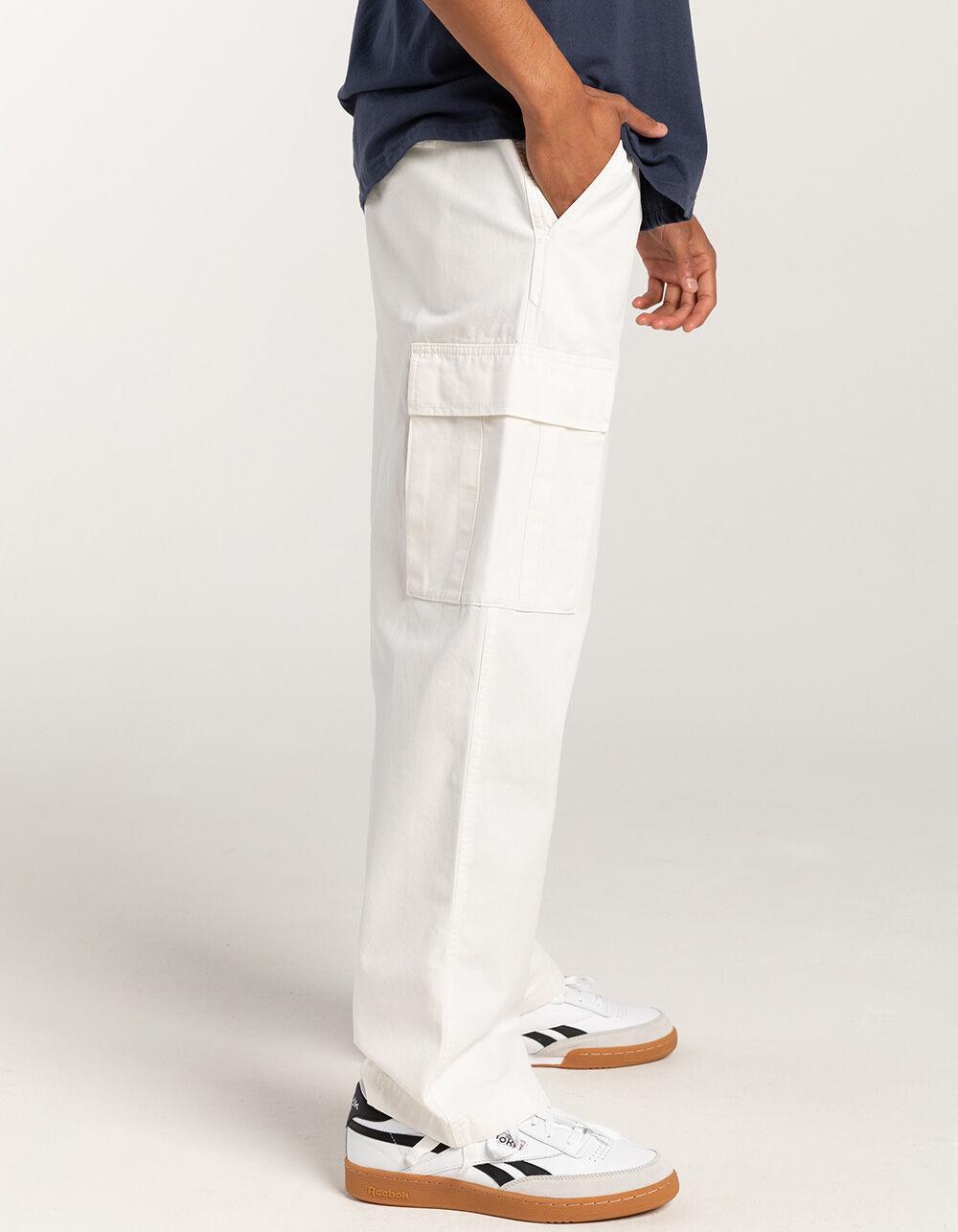 RSQ Mens Loose Cargo Pants - OFF WHITE Product Image
