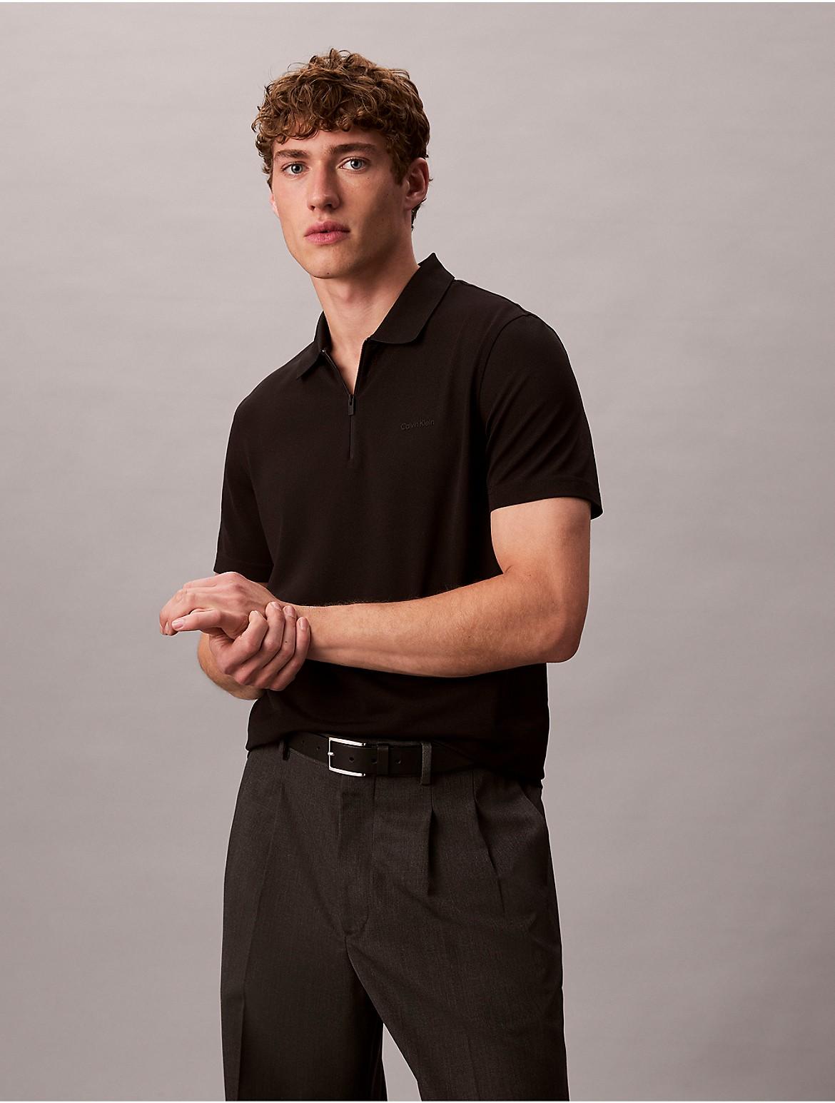 Tech Pique Zip Polo Shirt Product Image