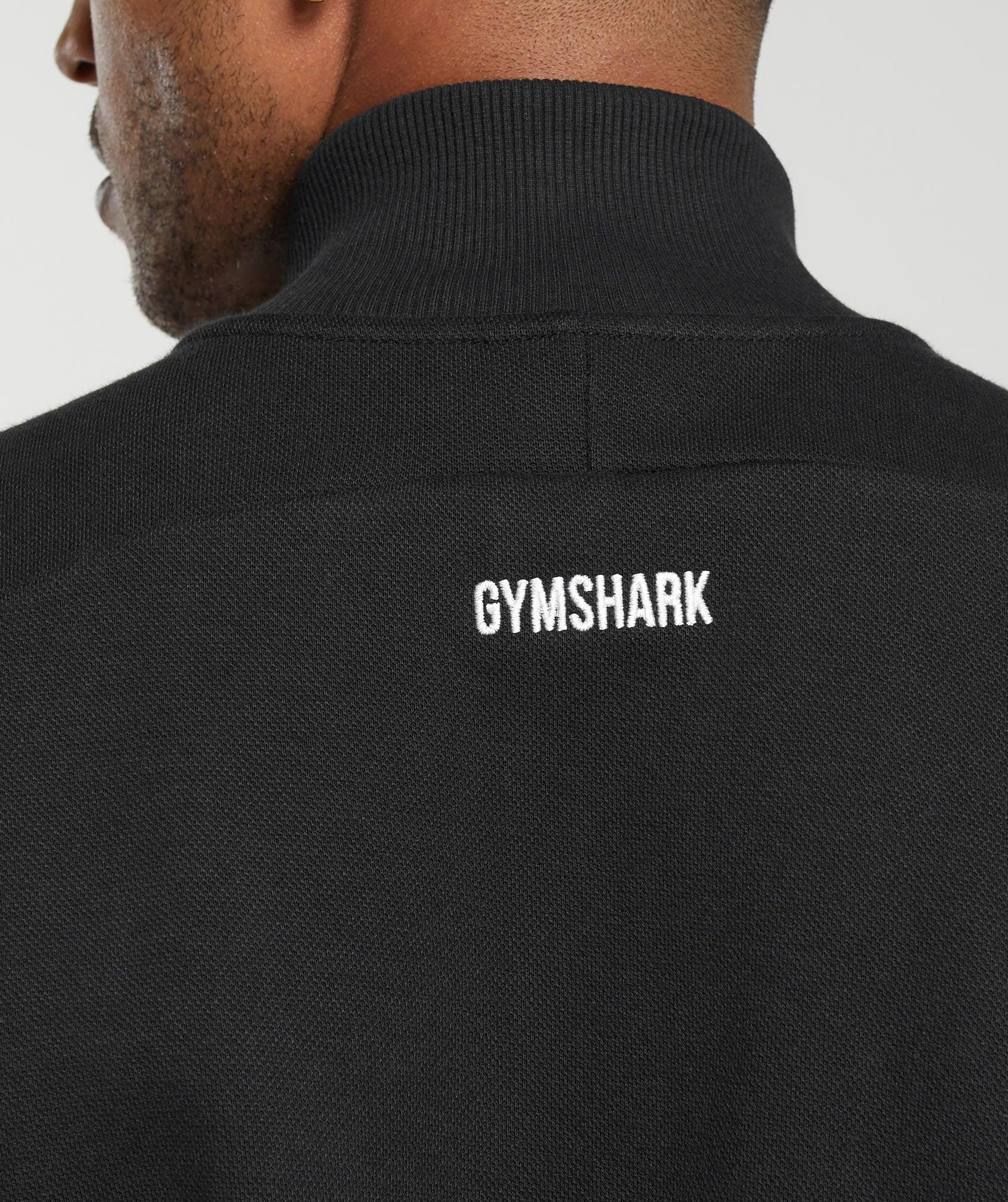 Gymshark Pique Track Jacket - Black/Onyx Grey Male Product Image