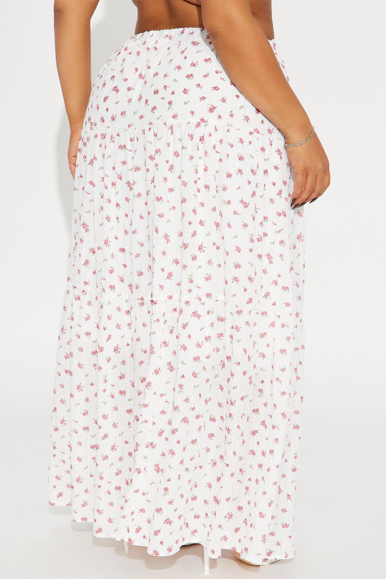 Malia Floral Tiered Maxi Skirt - Pink/combo Product Image