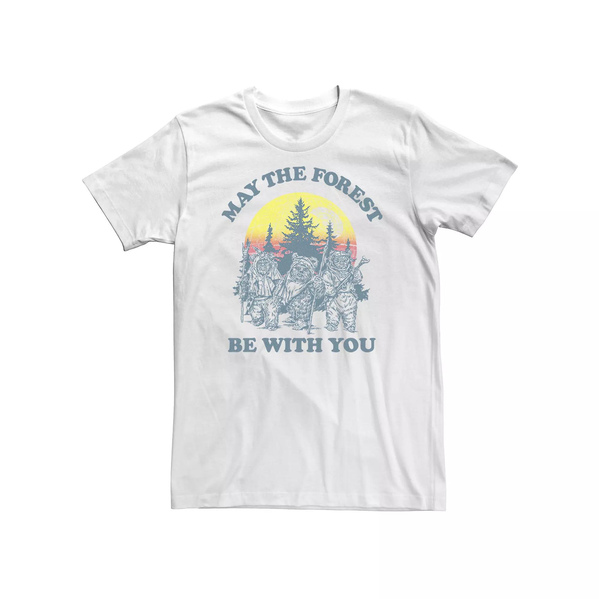 Big & Tall Star Wars Ewok Sunset "May The Forest Be With You" Earth Day Tee, Men's,  Product Image