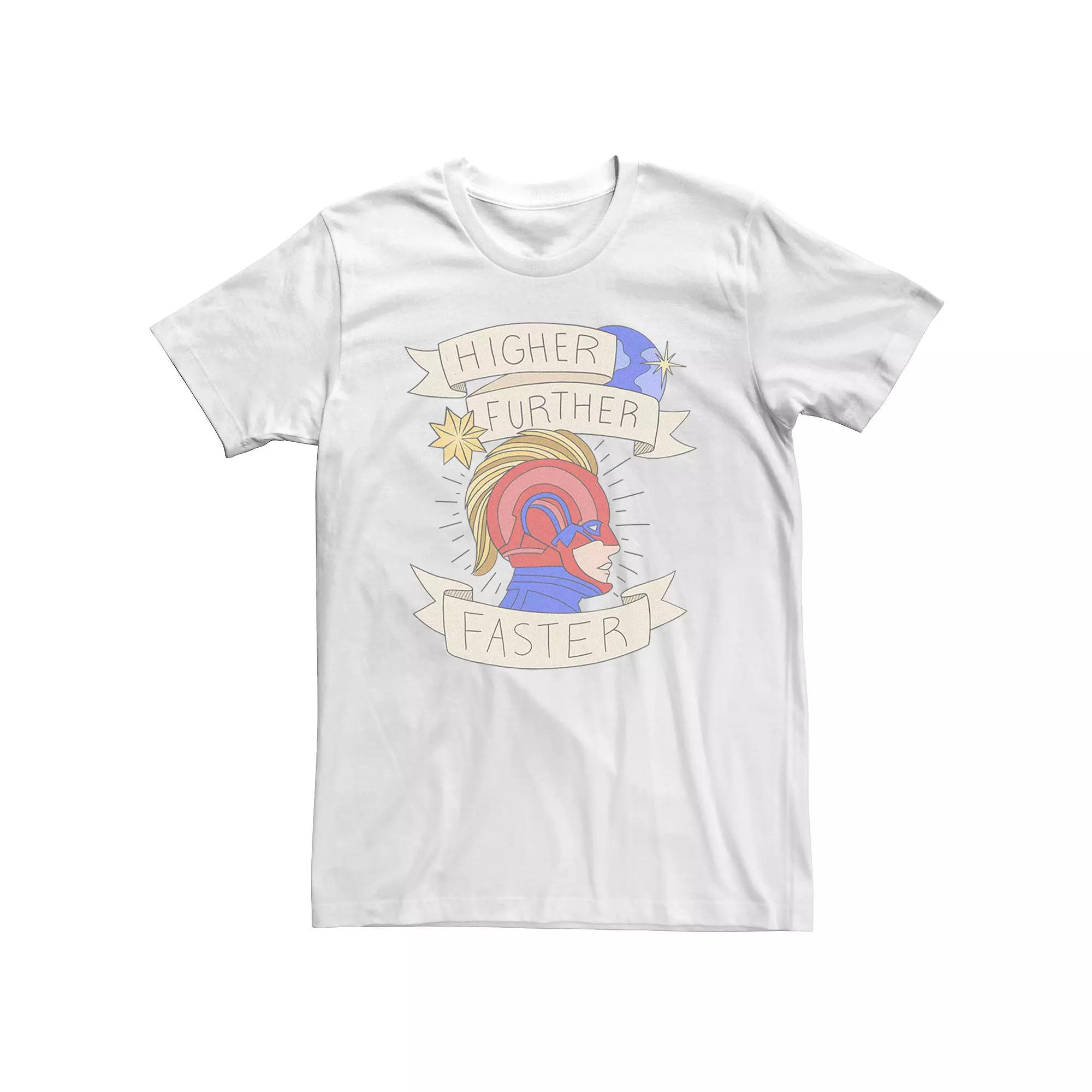 Big & Tall Marvel Captain Marvel Higher Further Faster Banner Tee, Men's,  Product Image