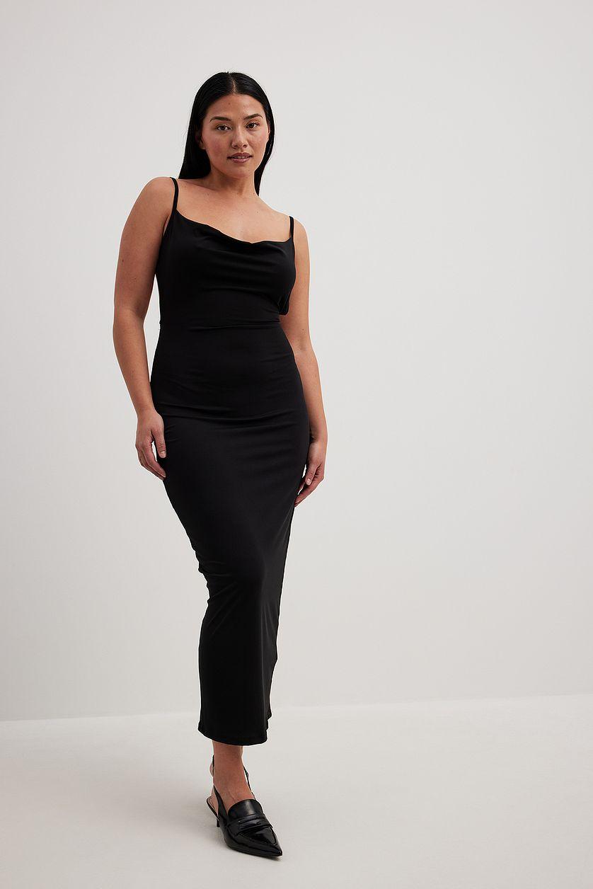 Cowl Neck Maxi Dress Black Product Image