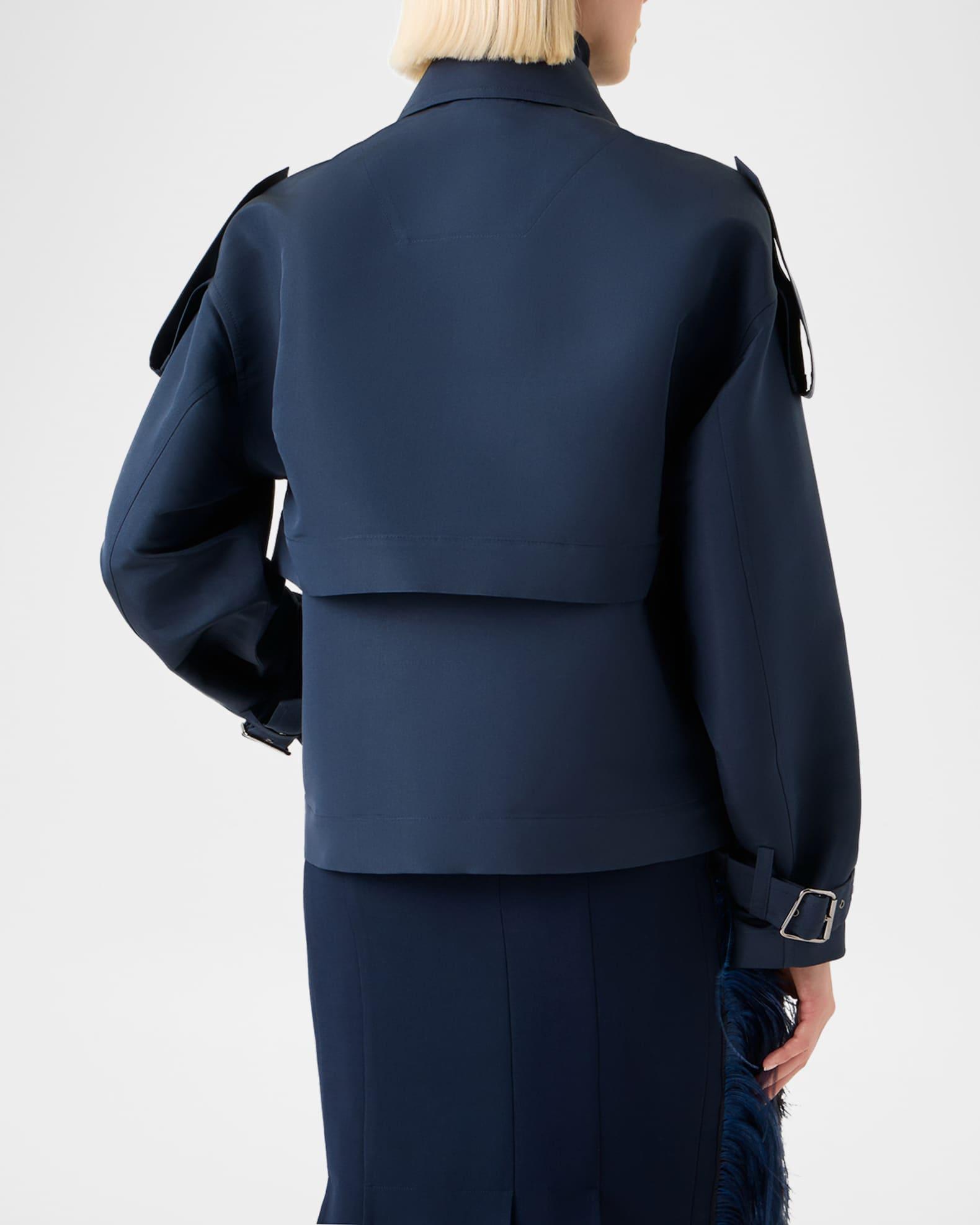 David Duo Ottoman Silk Duo Trench Coat With Bolero Product Image