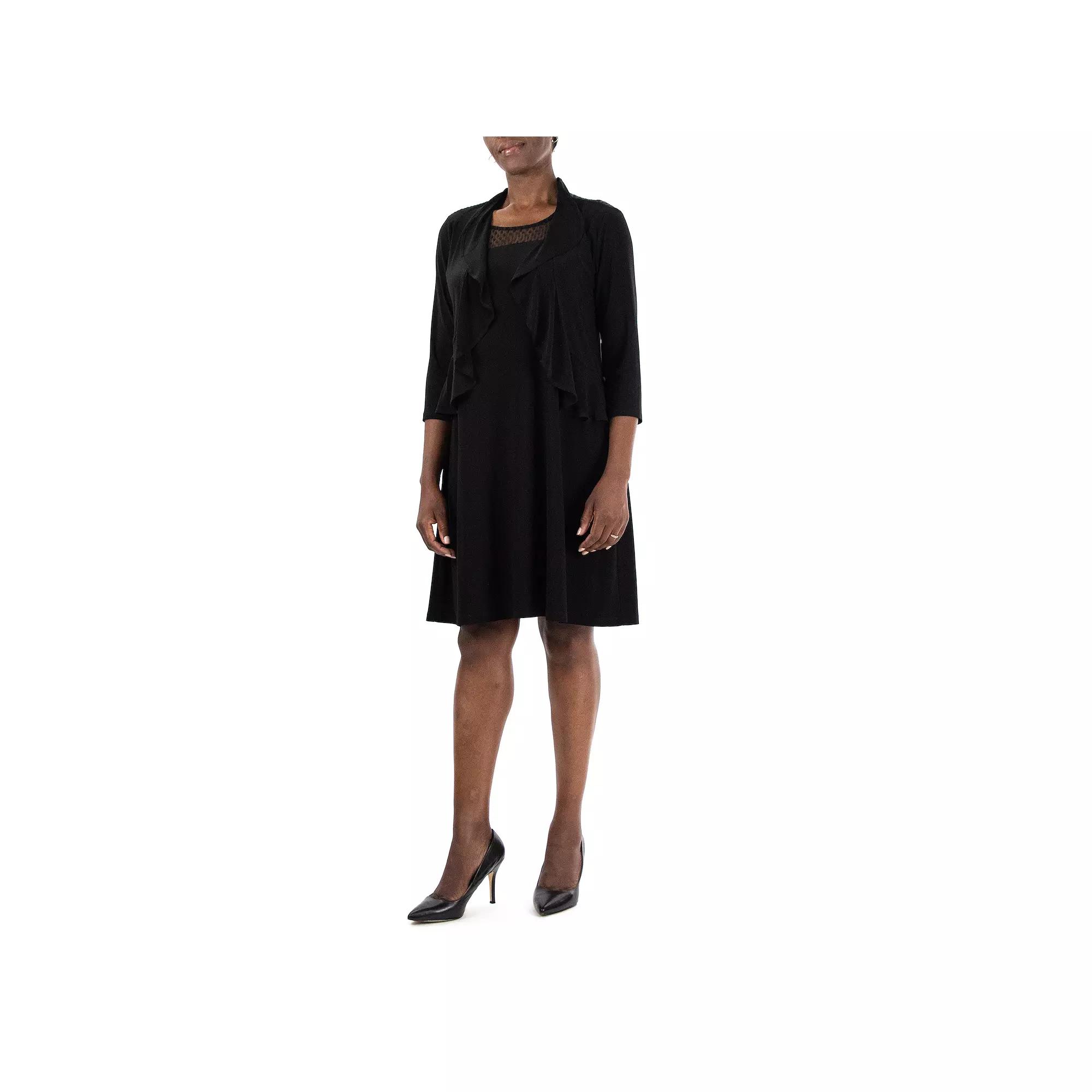 Women's Nina Leonard Ruffle Bolero & Dress Set,  Product Image