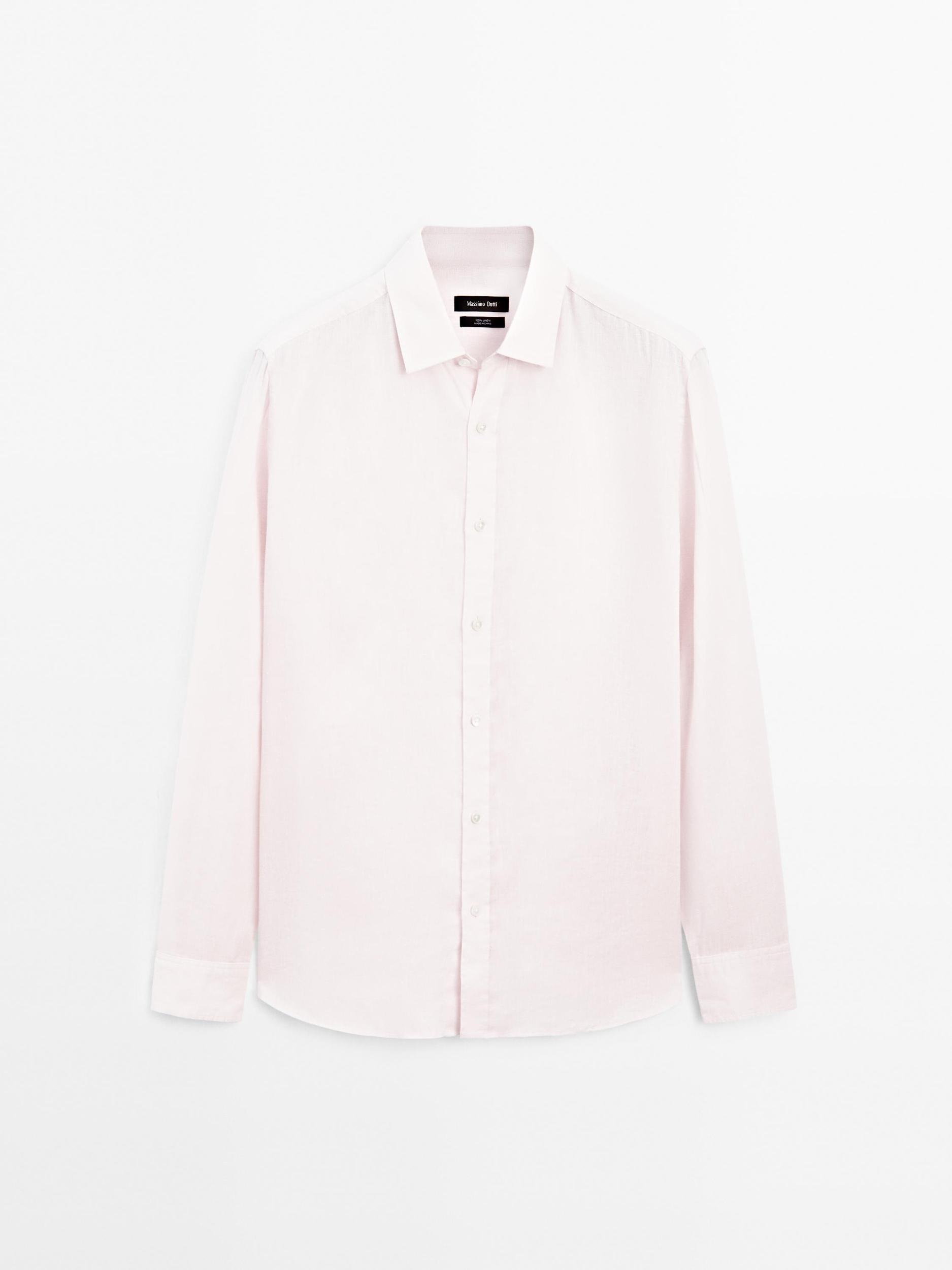 100% linen regular fit shirt Product Image