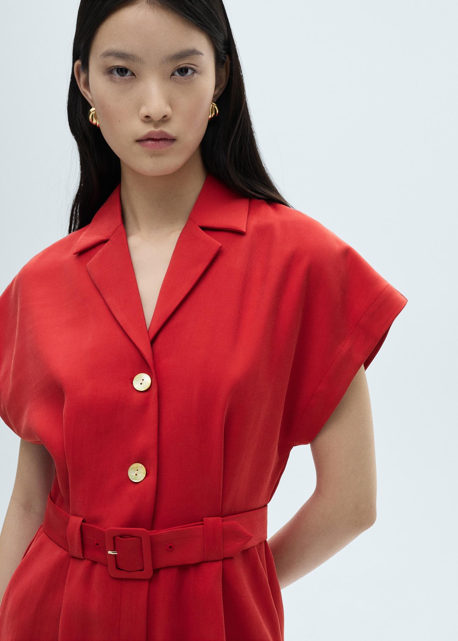 Belt short jumpsuit - Women | MANGO USA Product Image