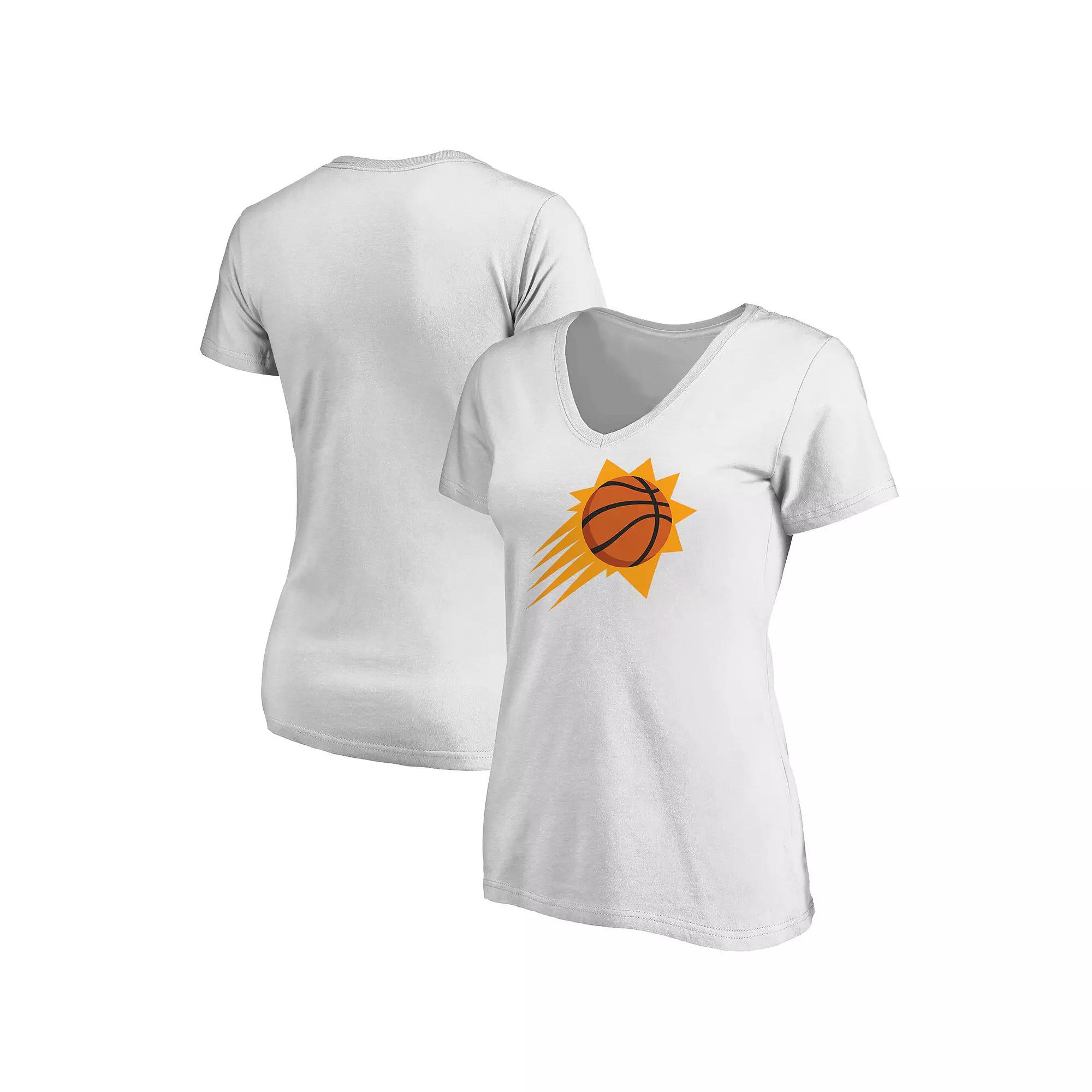 Women's Fanatics Branded White Phoenix Suns Primary Logo Team V-Neck T-Shirt, Size: Large, Phx White Product Image