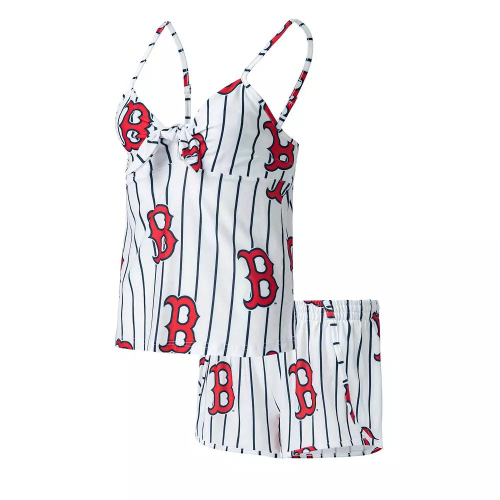 Women's Concepts Sport White Boston Red Sox Reel Allover Print Tank Top & Shorts Sleep Set, Size: XL Product Image