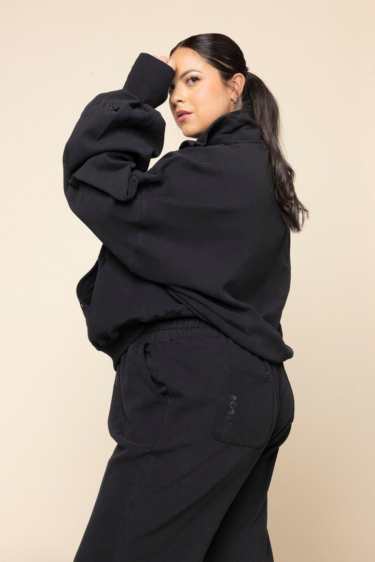 Ooey Gooey Half Zip Sweater - Black Product Image