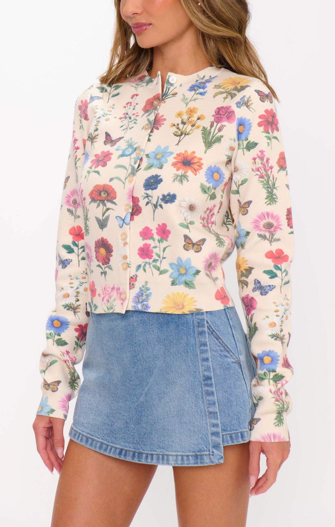 Cafe Cardigan ~ French Floral Knit Product Image