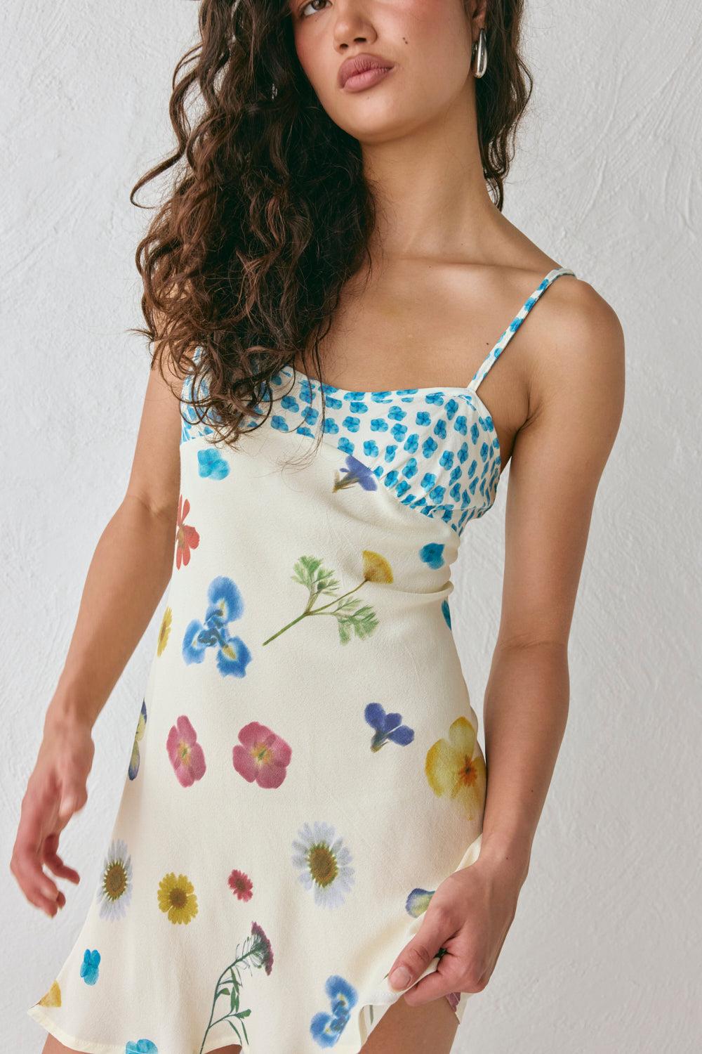 Love Language Bias Cut Mini Dress Floral Product Image